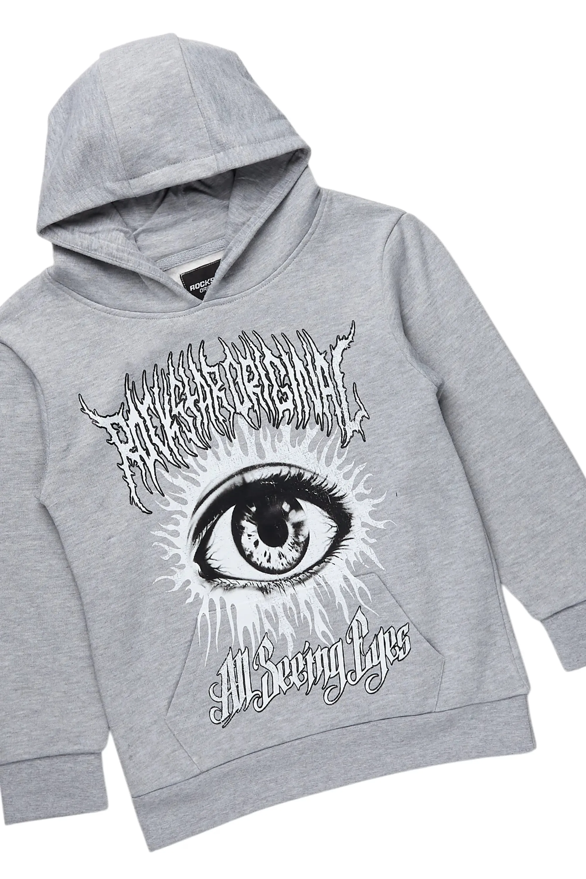 Boys All Eyes Grey Hoodie/Stacked Flare Jean Set sold by Rockstar Original product image thumbnail 2