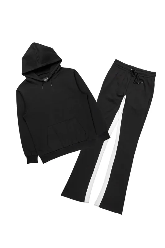 Basic Black/White Hoodie/Baggy Track Pant Set sold by Rockstar Original