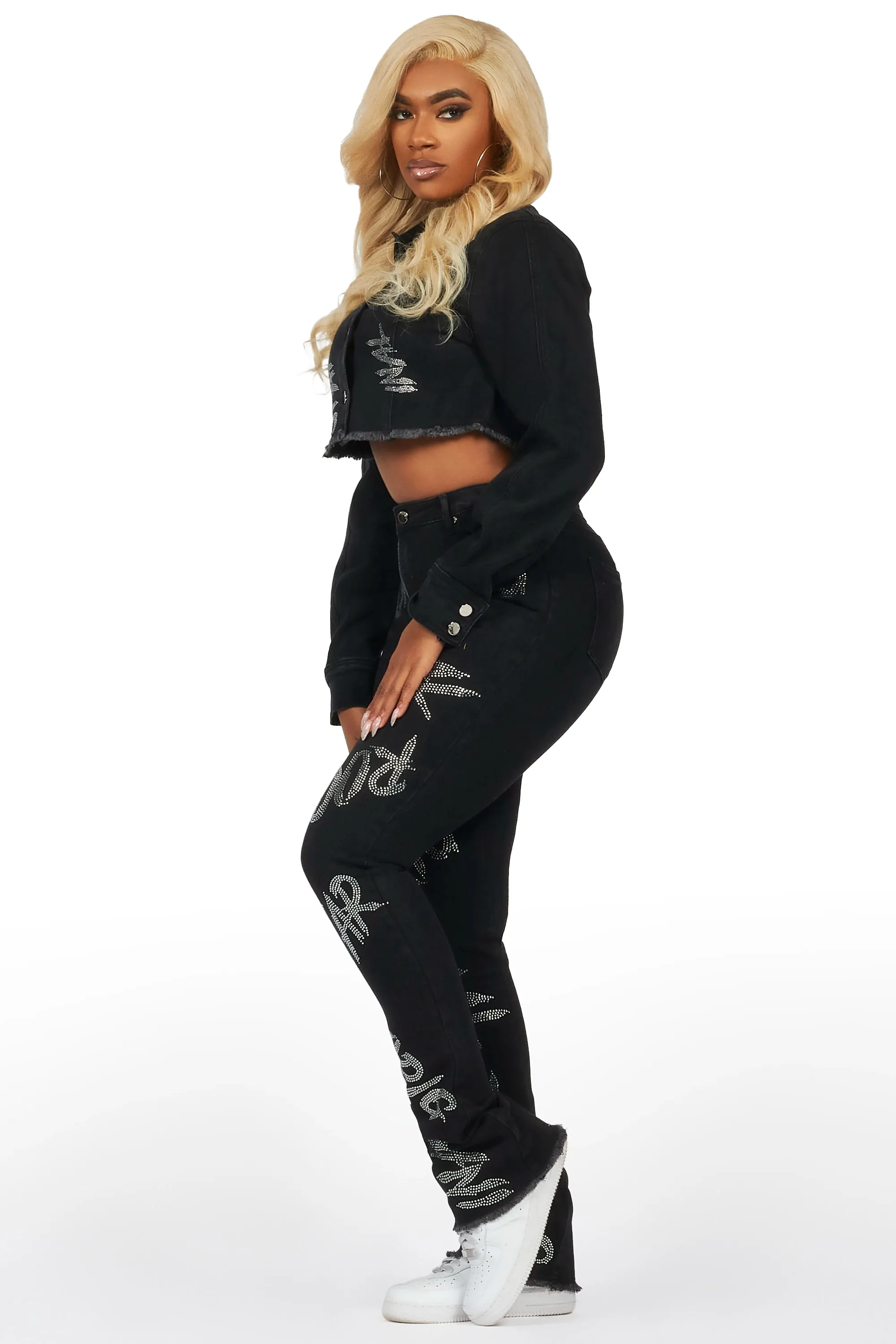 Chrystina Black Denim Set sold by Rockstar Original product image thumbnail 4