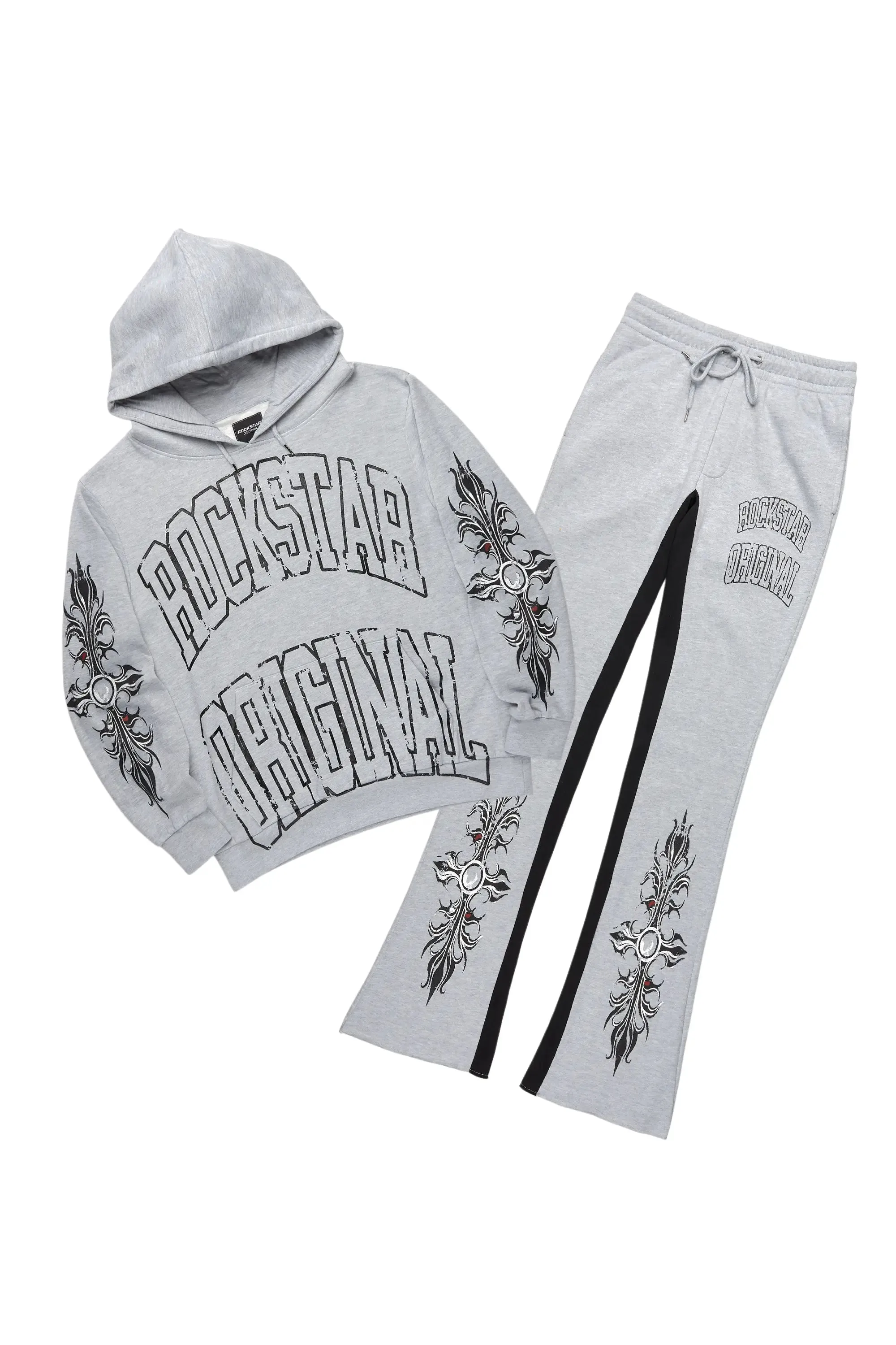 Akio Heather Grey Hoodie/Baggy Track Pant Set sold by Rockstar Original