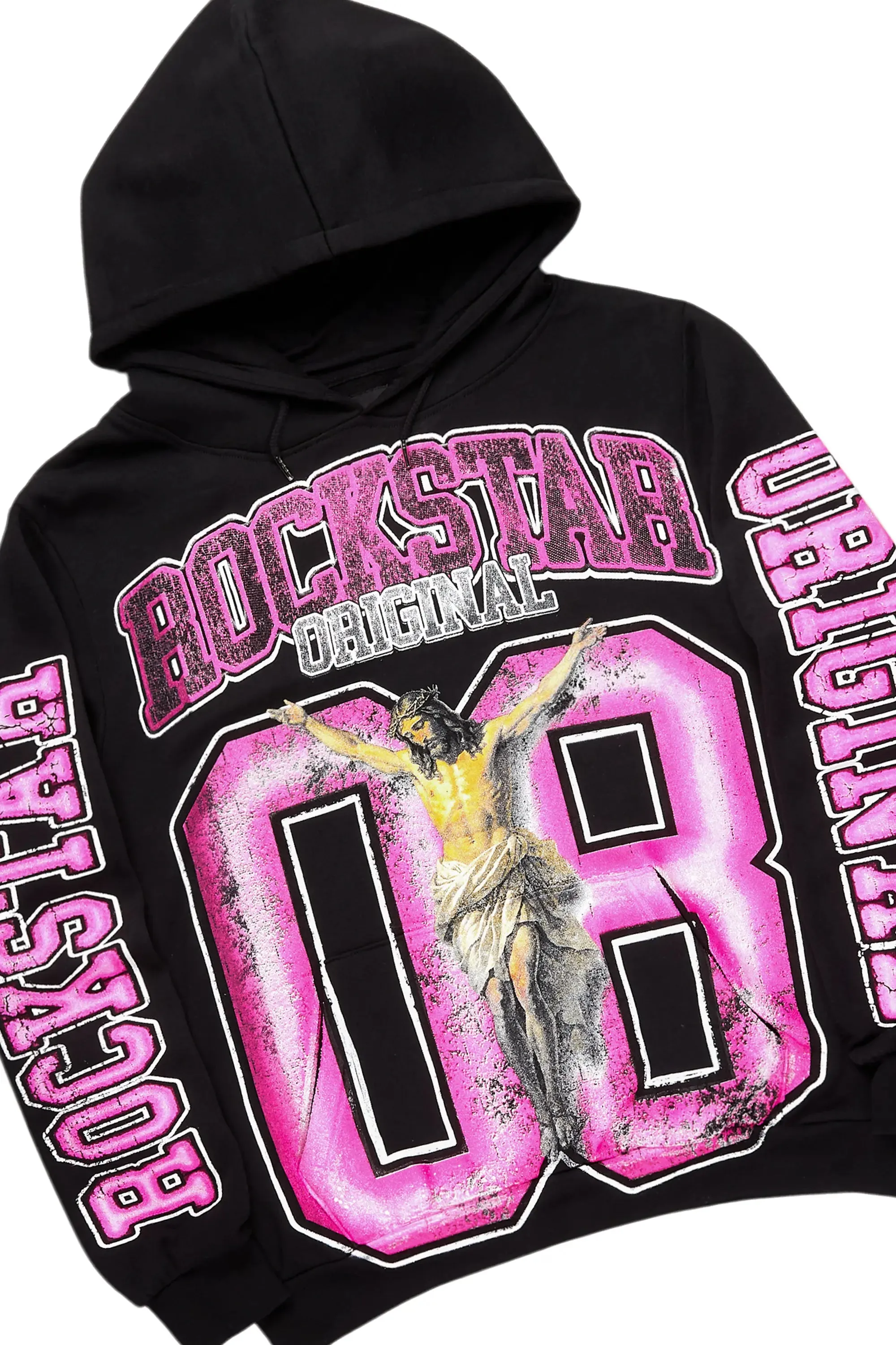 Fields Black/Pink Stacked Flare Hoodie Track Set sold by Rockstar Original product image thumbnail 2