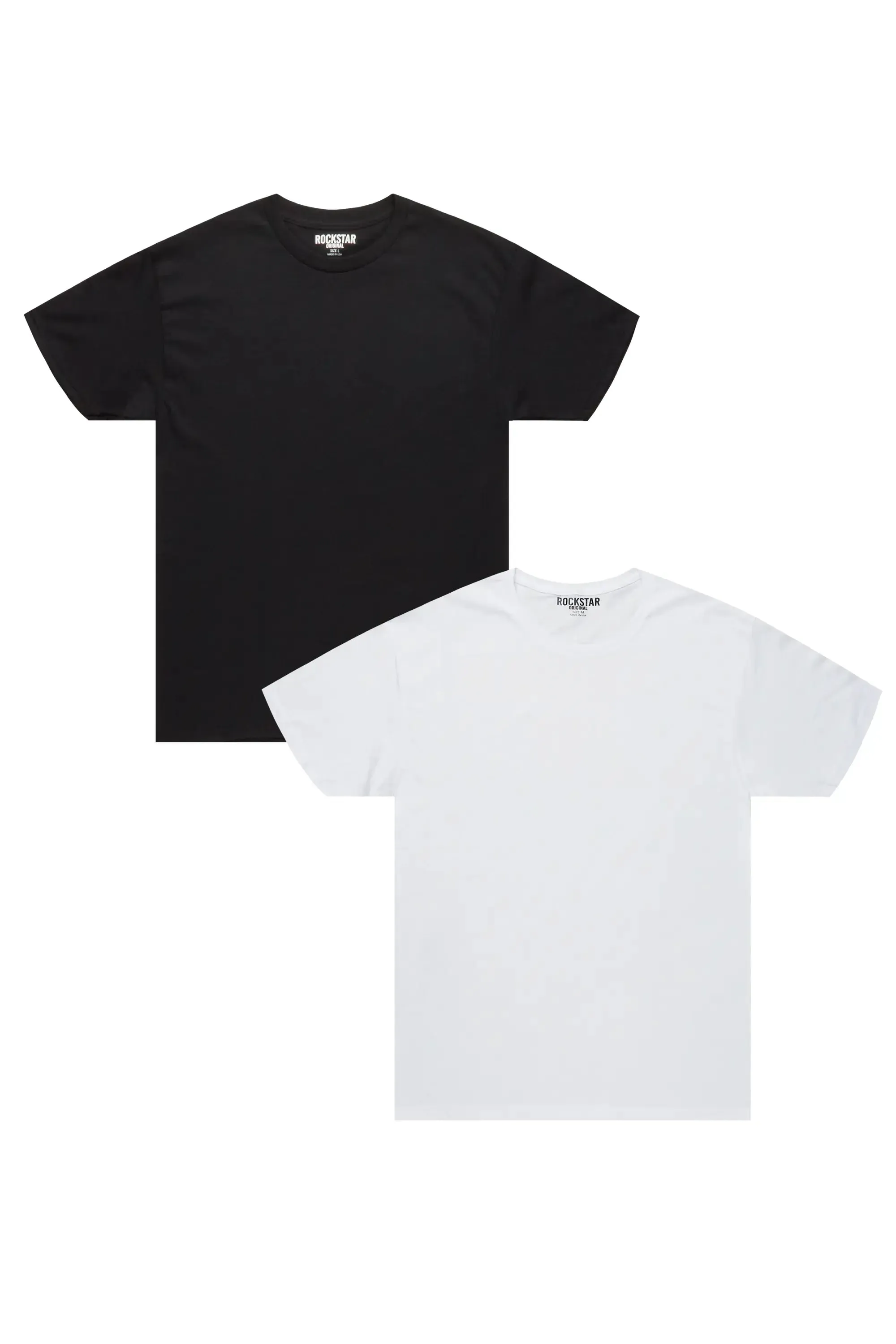 Womens Basic Rockstar Black/White 2 Pack Plain T-Shirts sold by Rockstar Original