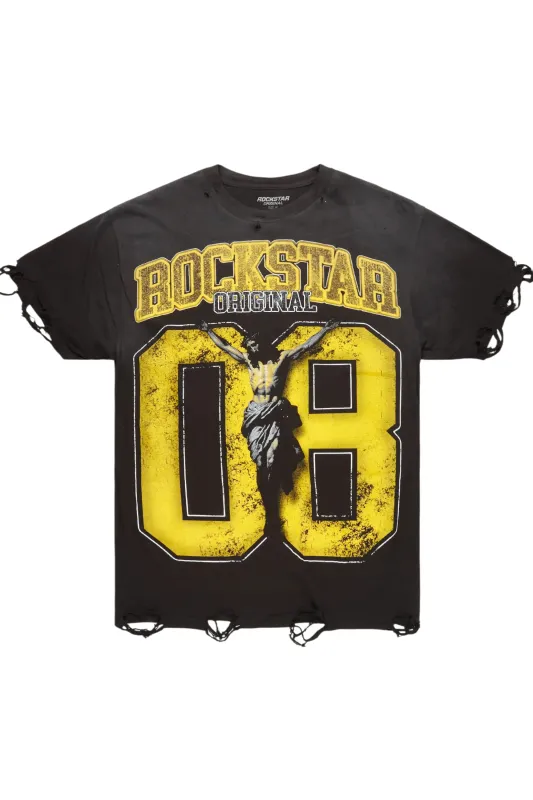 Tariqa Black/Yellow Oversized T-Shirt sold by Rockstar Original