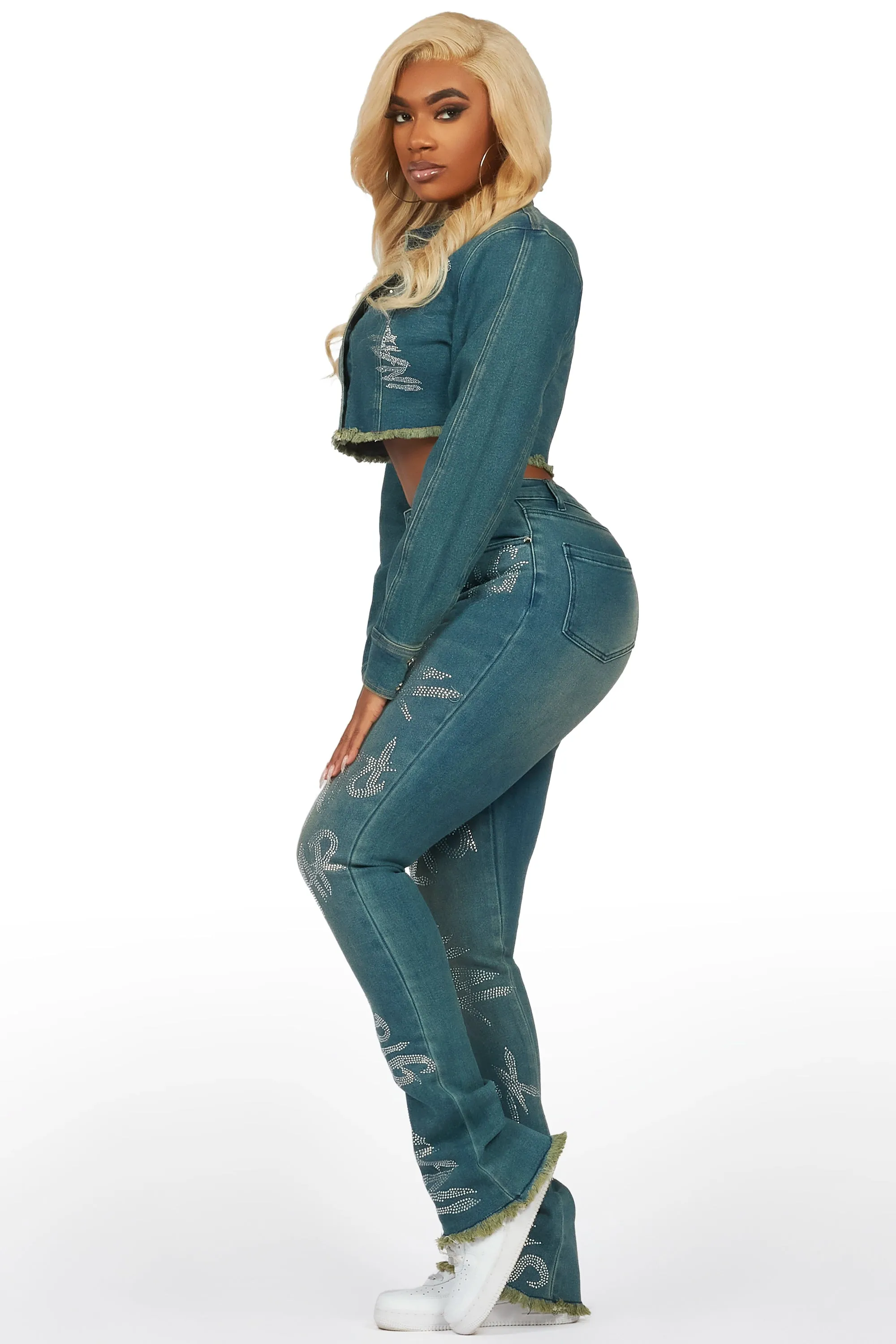 Chrystina Tinted Dark Wash Denim Set sold by Rockstar Original product image thumbnail 4