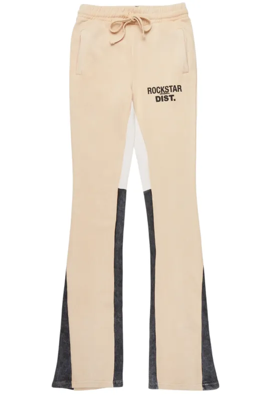 Dineshai Vintage Sand Stacked Track Pant sold by Rockstar Original