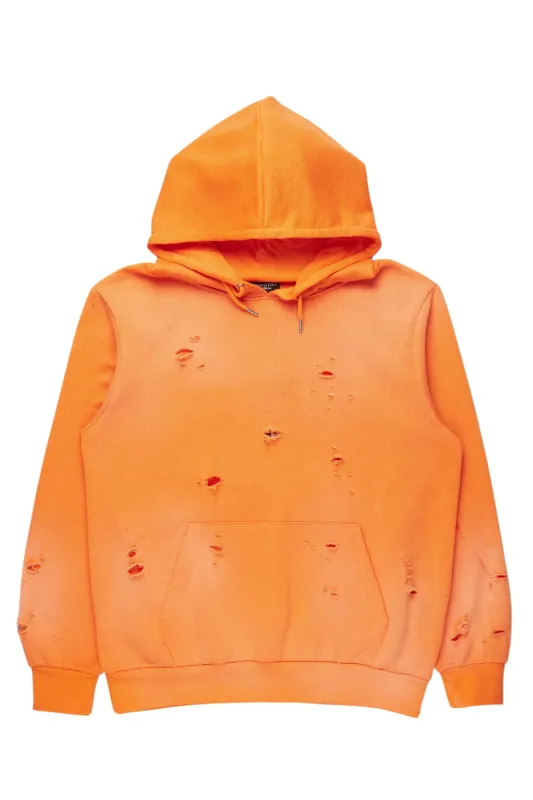 Baki Orange Distressed Hoodie sold by Rockstar Original