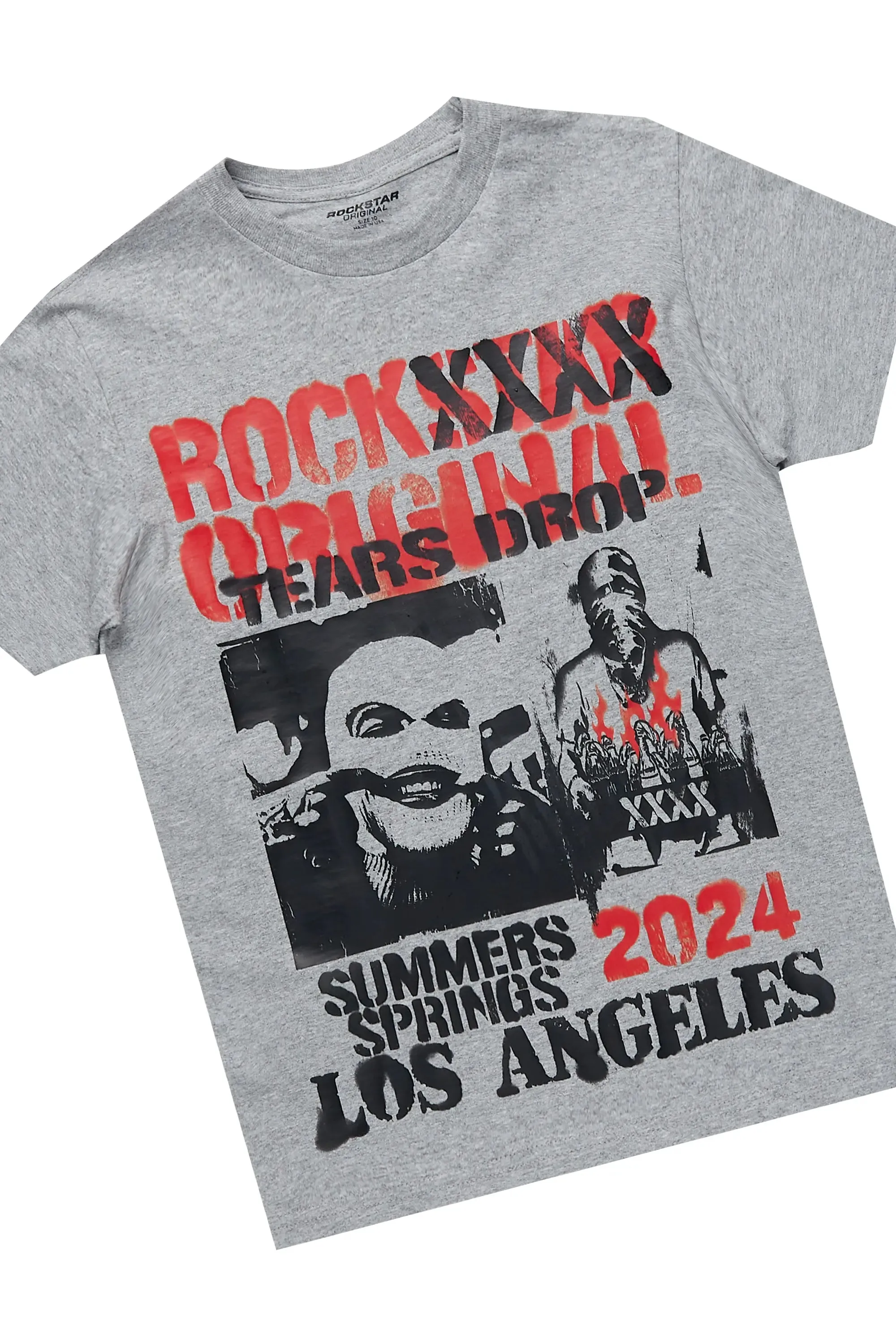 Boys Omer Heather Grey T-Shirt/Stacked Flare Jean Set sold by Rockstar Original product image thumbnail 2