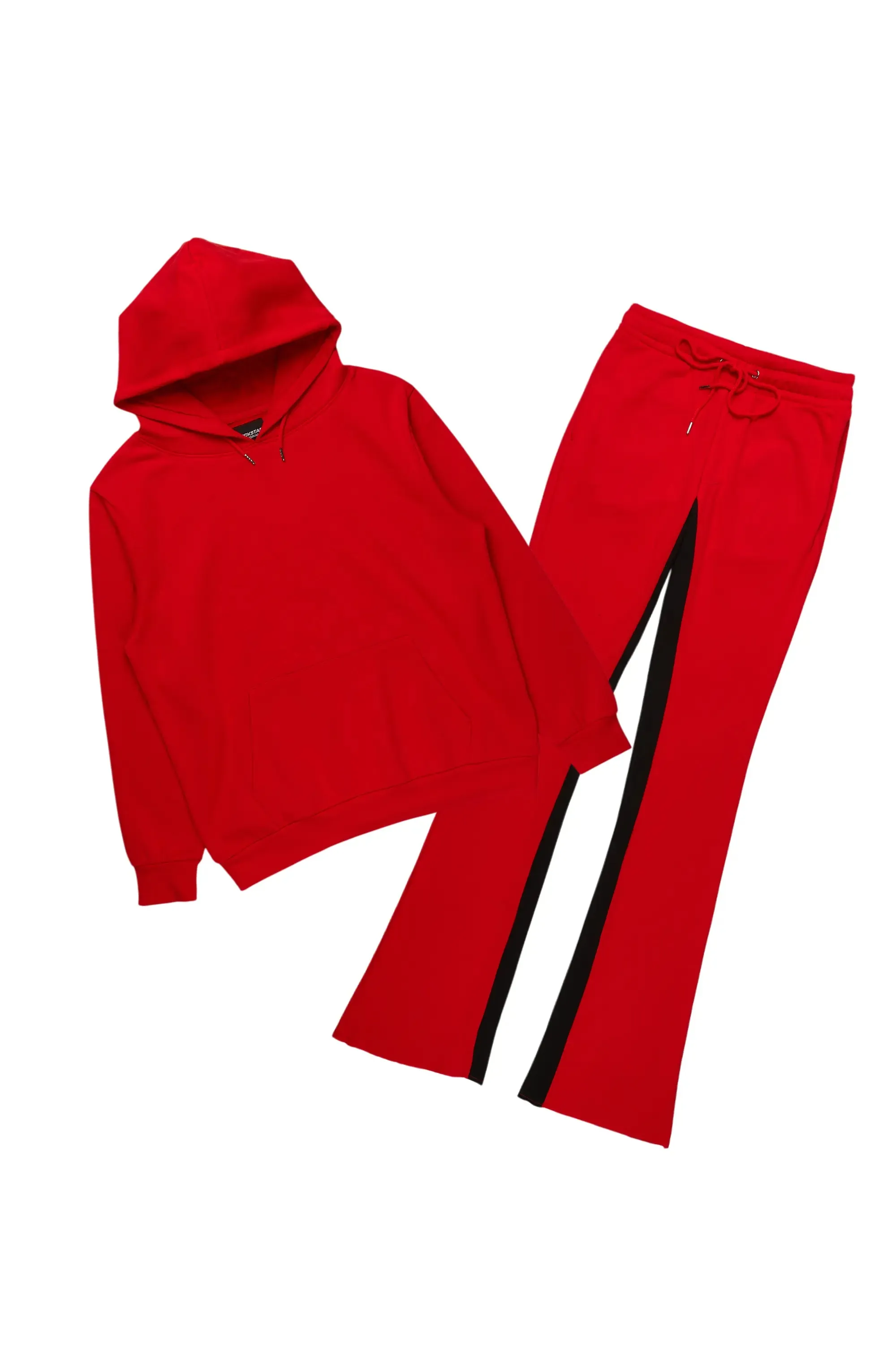 Basic Red Hoodie/Baggy Track Pant Set sold by Rockstar Original