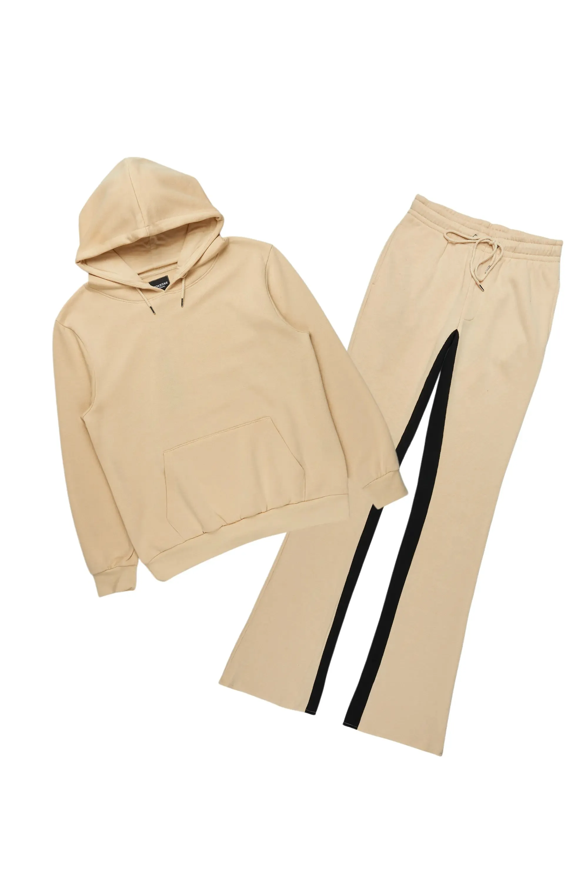 Basic Beige Hoodie/Baggy Track Pant Set sold by Rockstar Original