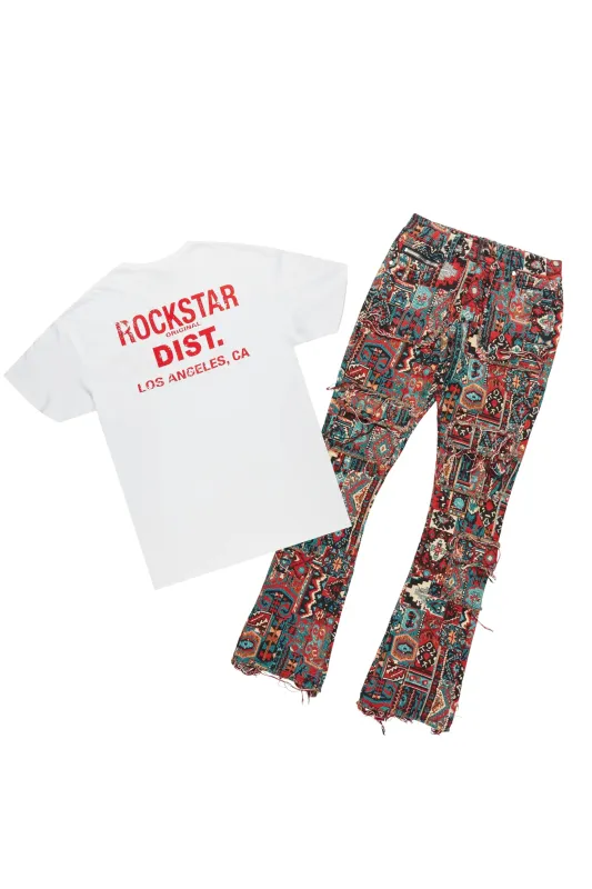 Lake White/Red T-Shirt/Tapestry Jean Bundle sold by Rockstar Original
