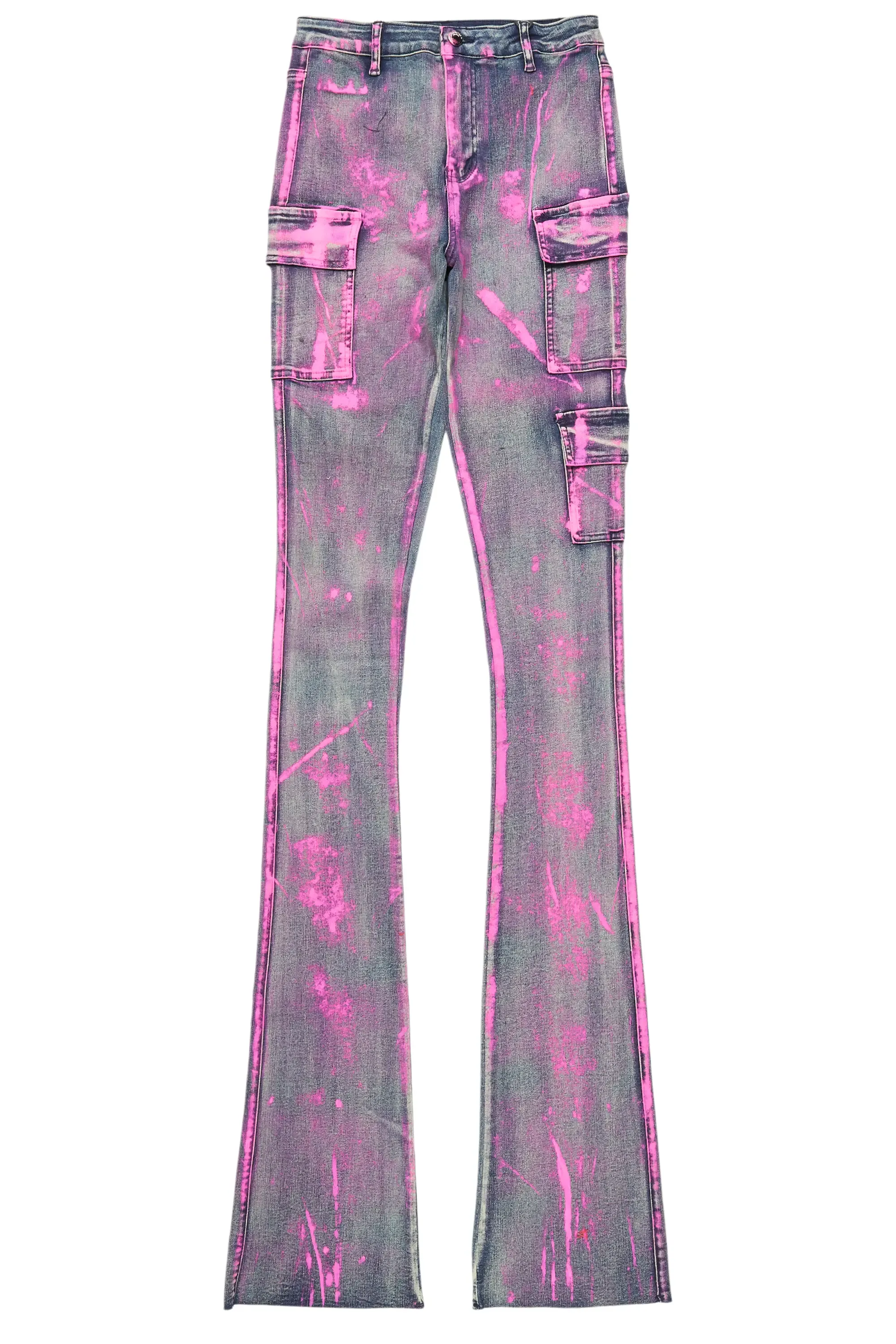 Deaisha Tinted Dark Wash Painted Super Stacked Jean sold by Rockstar Original