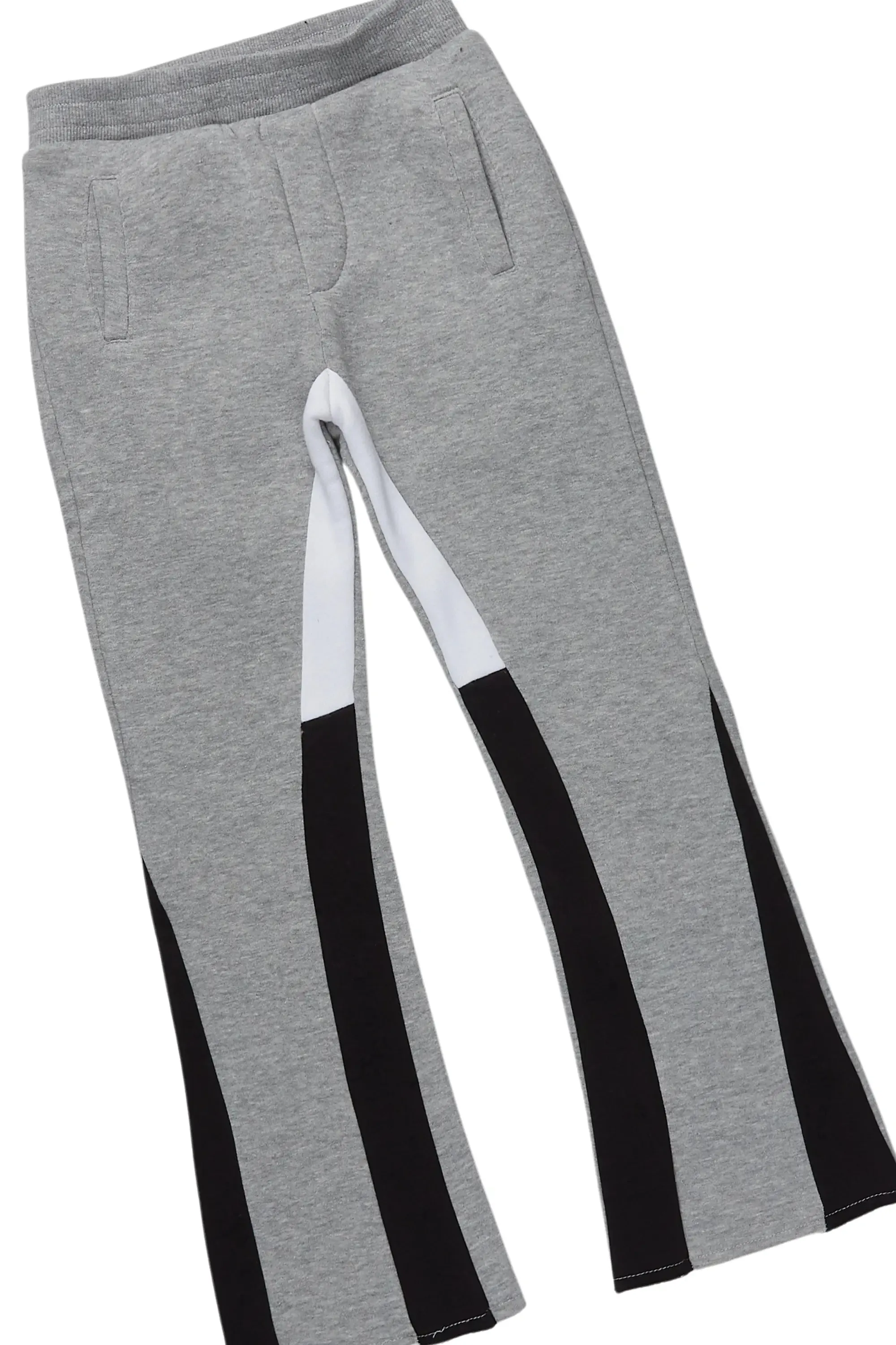 Boys Basic Heather Grey Stacked Flare Pant Set sold by Rockstar Original product image thumbnail 3