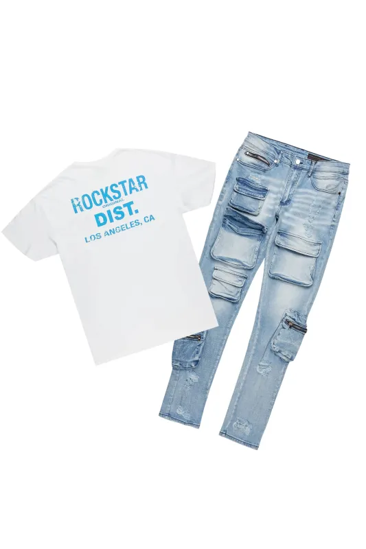Lake T-Shirt & Korol Stacked Flare Jean Bundle sold by Rockstar Original