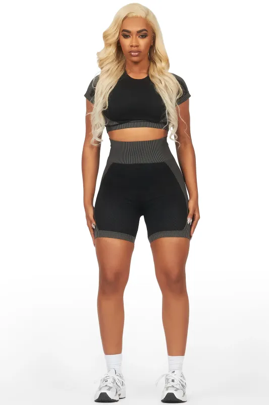Diondria Black Bike Short Set sold by Rockstar Original