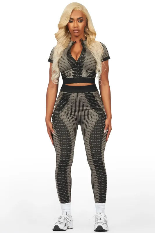 Mesha Charcoal Short Sleeve Active Set sold by Rockstar Original