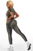 Mesha Charcoal Short Sleeve Active Set sold by Rockstar Original