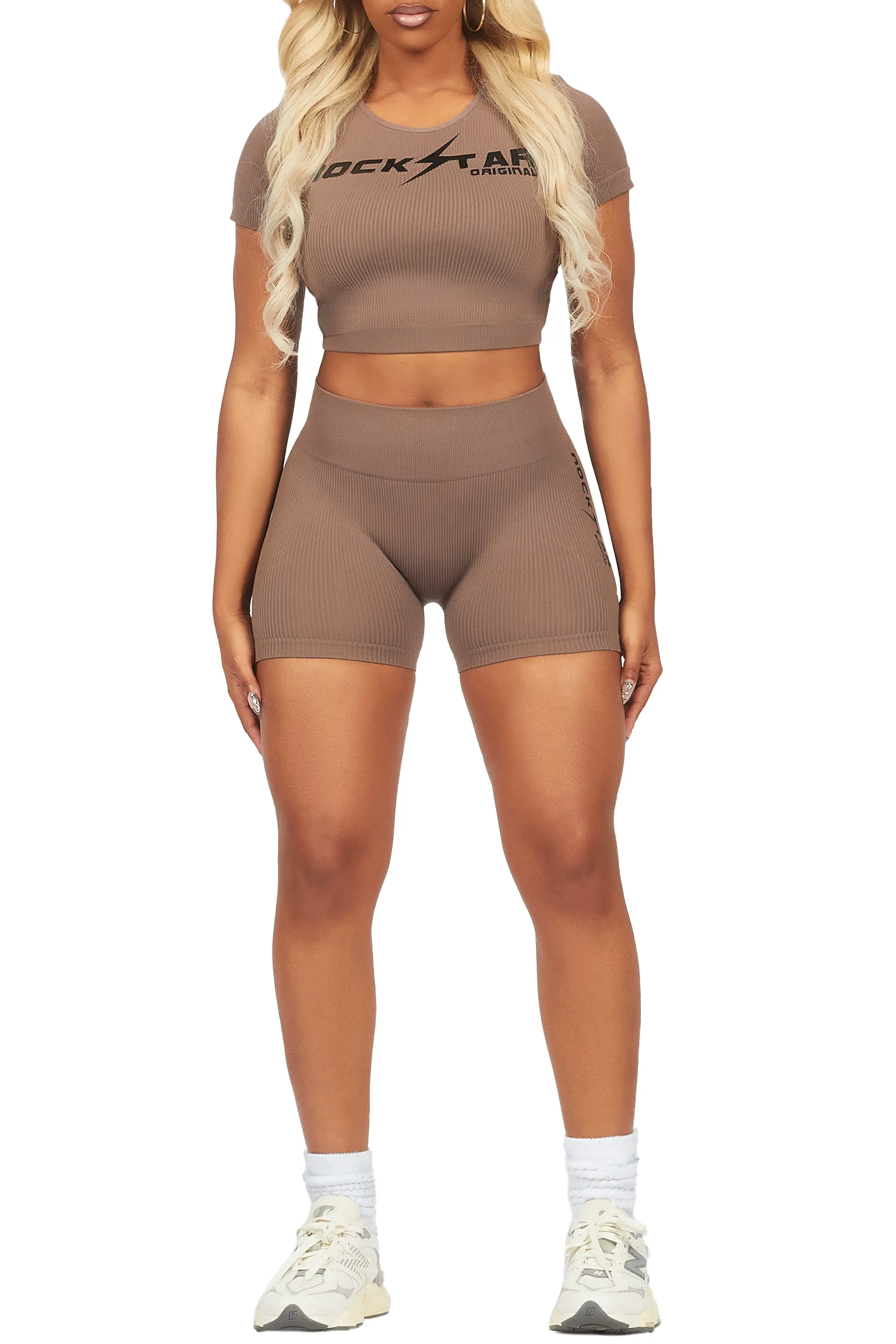 Nakisha Mocha Bike Short Set sold by Rockstar Original product image thumbnail 2