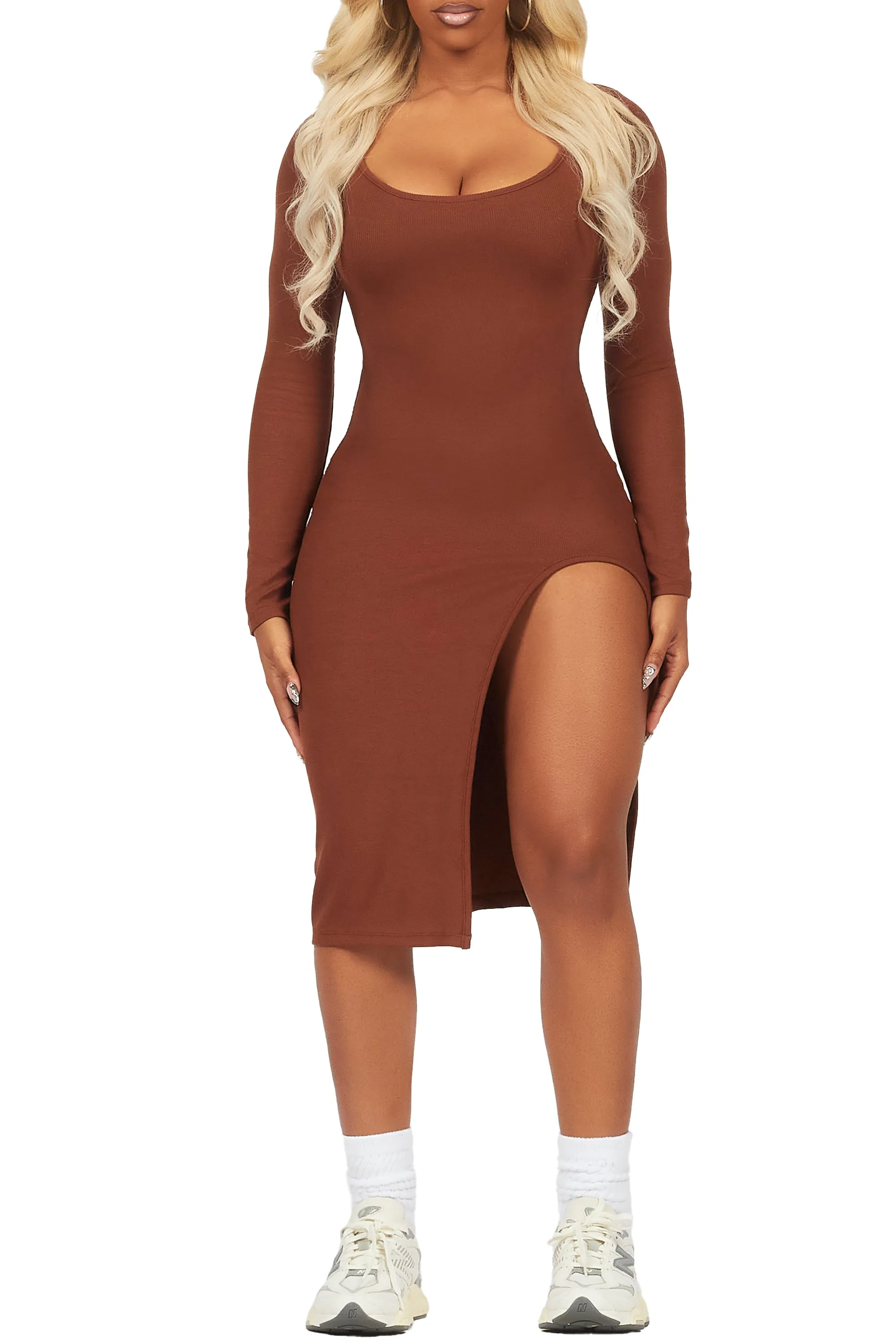 Dionna Brown Basic Midi Dress sold by Rockstar Original product image thumbnail 2