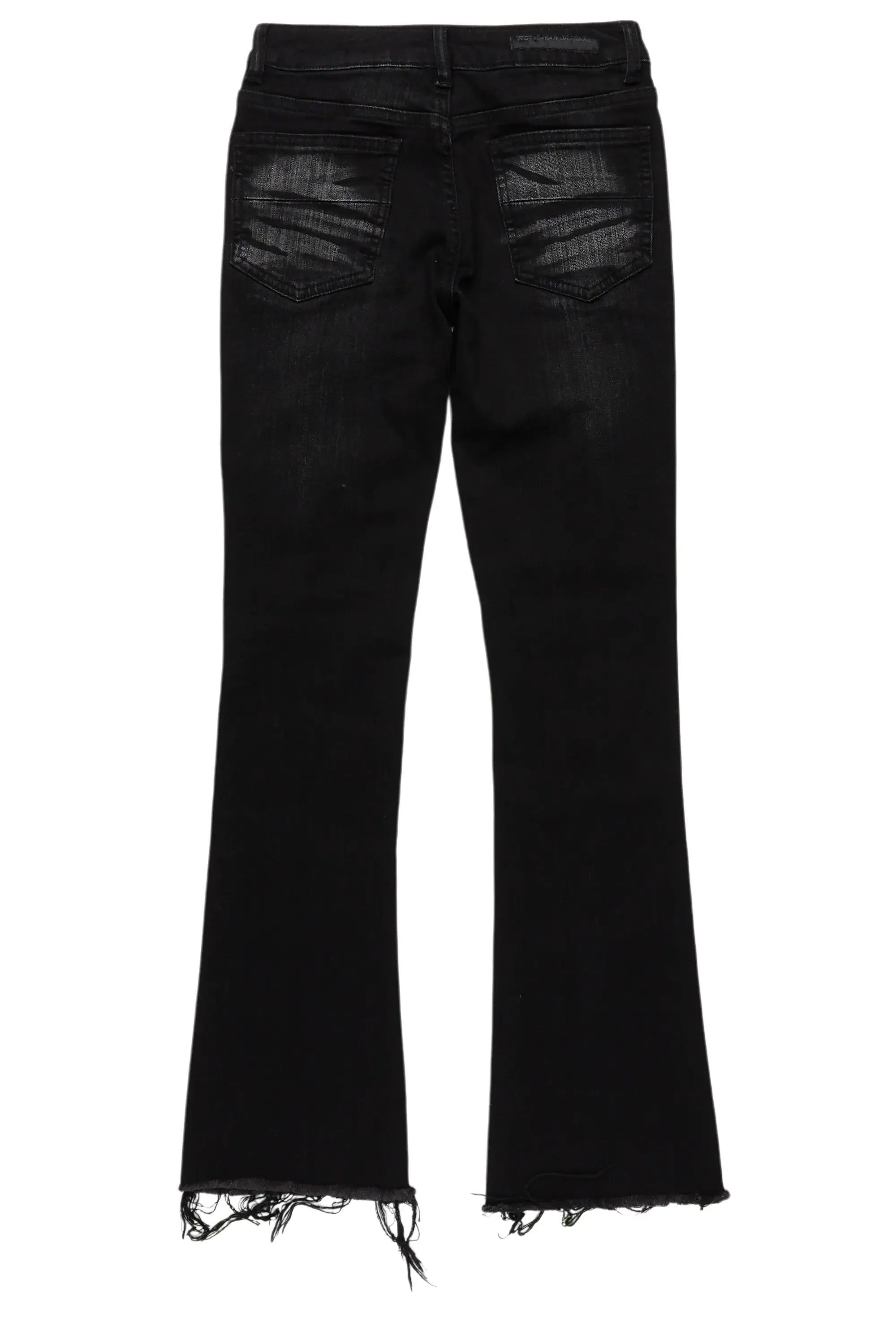 Boys Edge Black/Yellow Roller Paint Stacked Flare Jean sold by Rockstar Original product image thumbnail 3