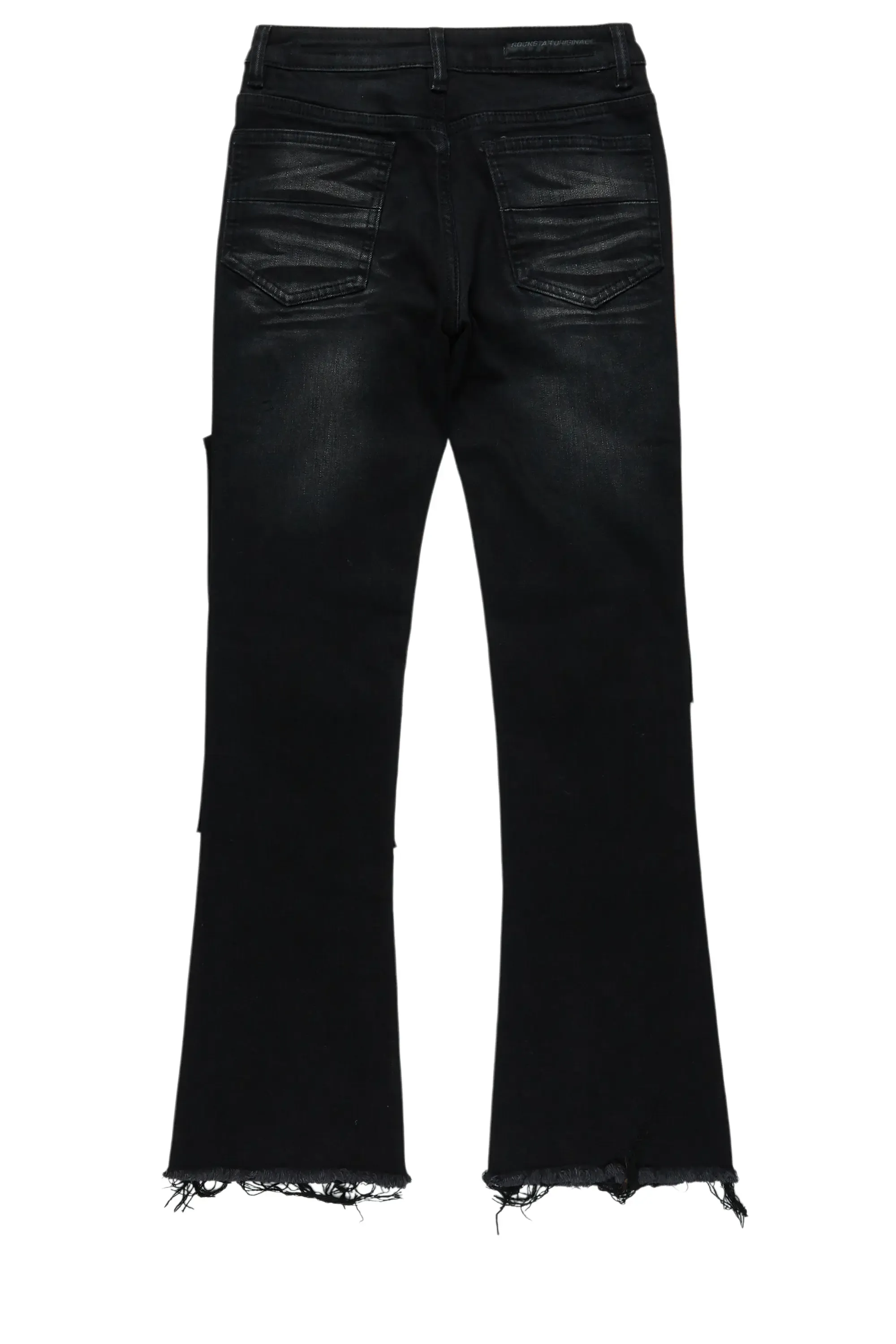 Boys Valko Black/Orange Roller Paint Stacked Flare Jean sold by Rockstar Original product image thumbnail 3