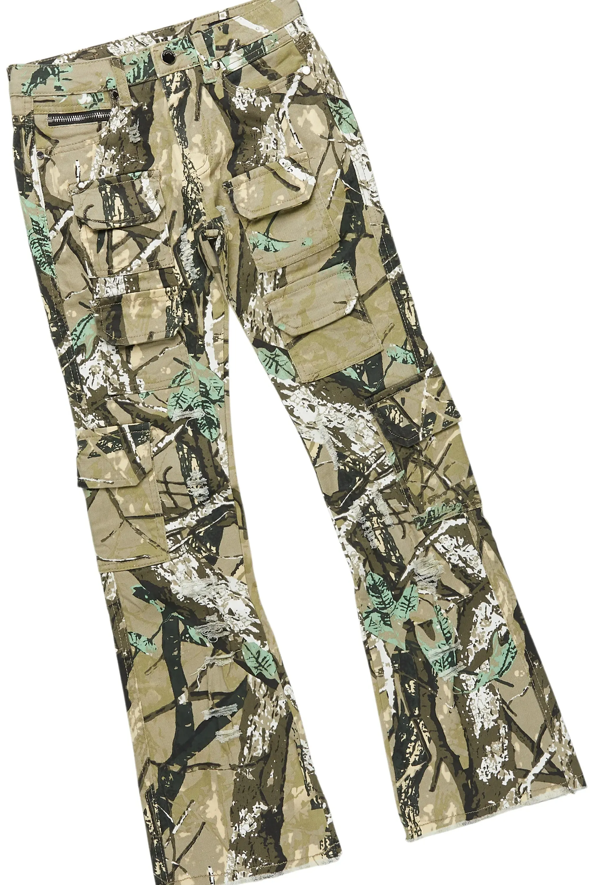 Boys Members White/Tree Camo T-Shirt/Stacked Flare Jean Set sold by Rockstar Original product image thumbnail 3