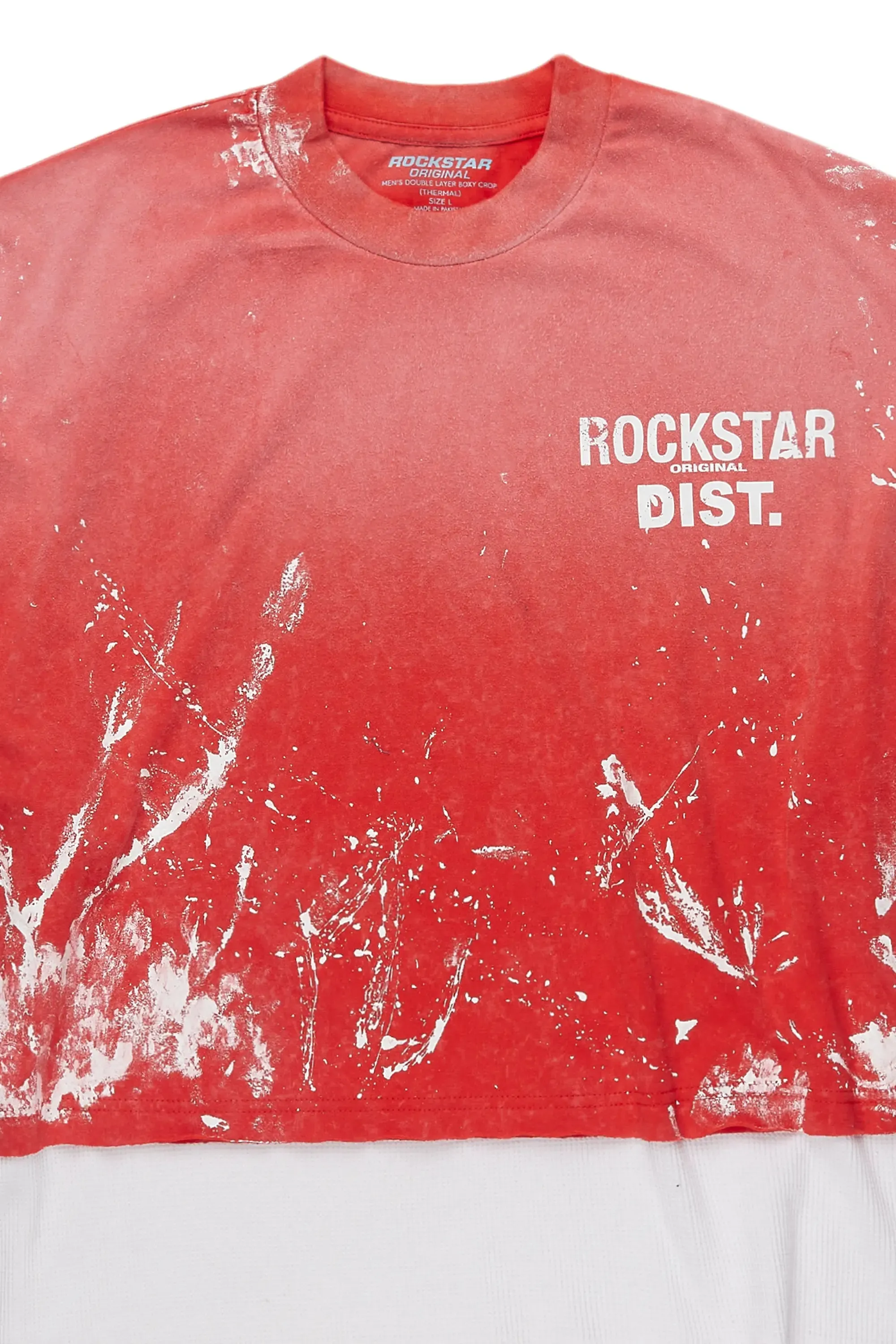 Mariela Red/White Double Layer Graphic T-Shirt sold by Rockstar Original product image thumbnail 2