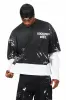 Paley Black Thermal Double Layer Boxy Crop T-Shirt sold by Rockstar Original