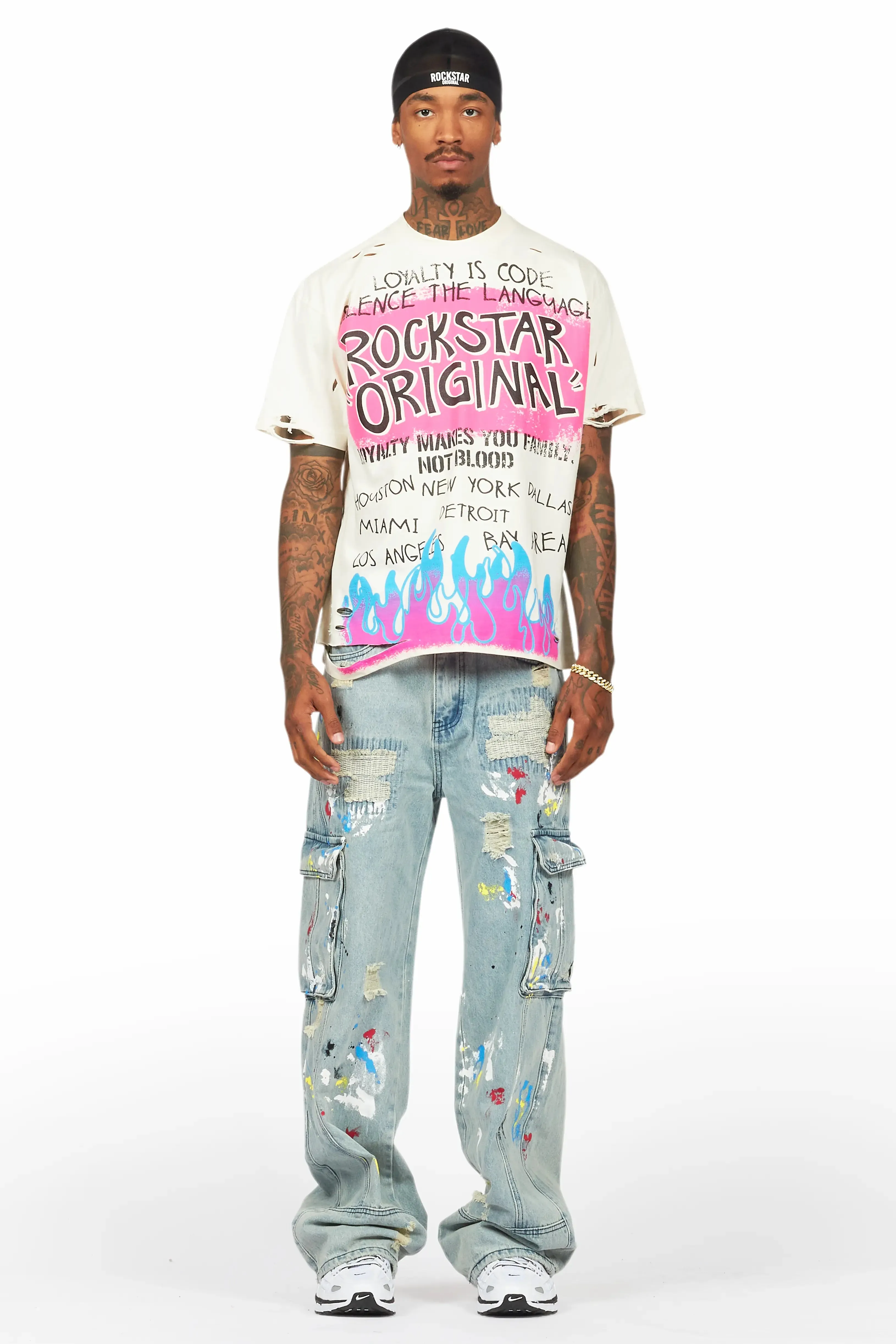 Namas Light Blue Painter Baggy Cargo Jean sold by Rockstar Original product image thumbnail 3