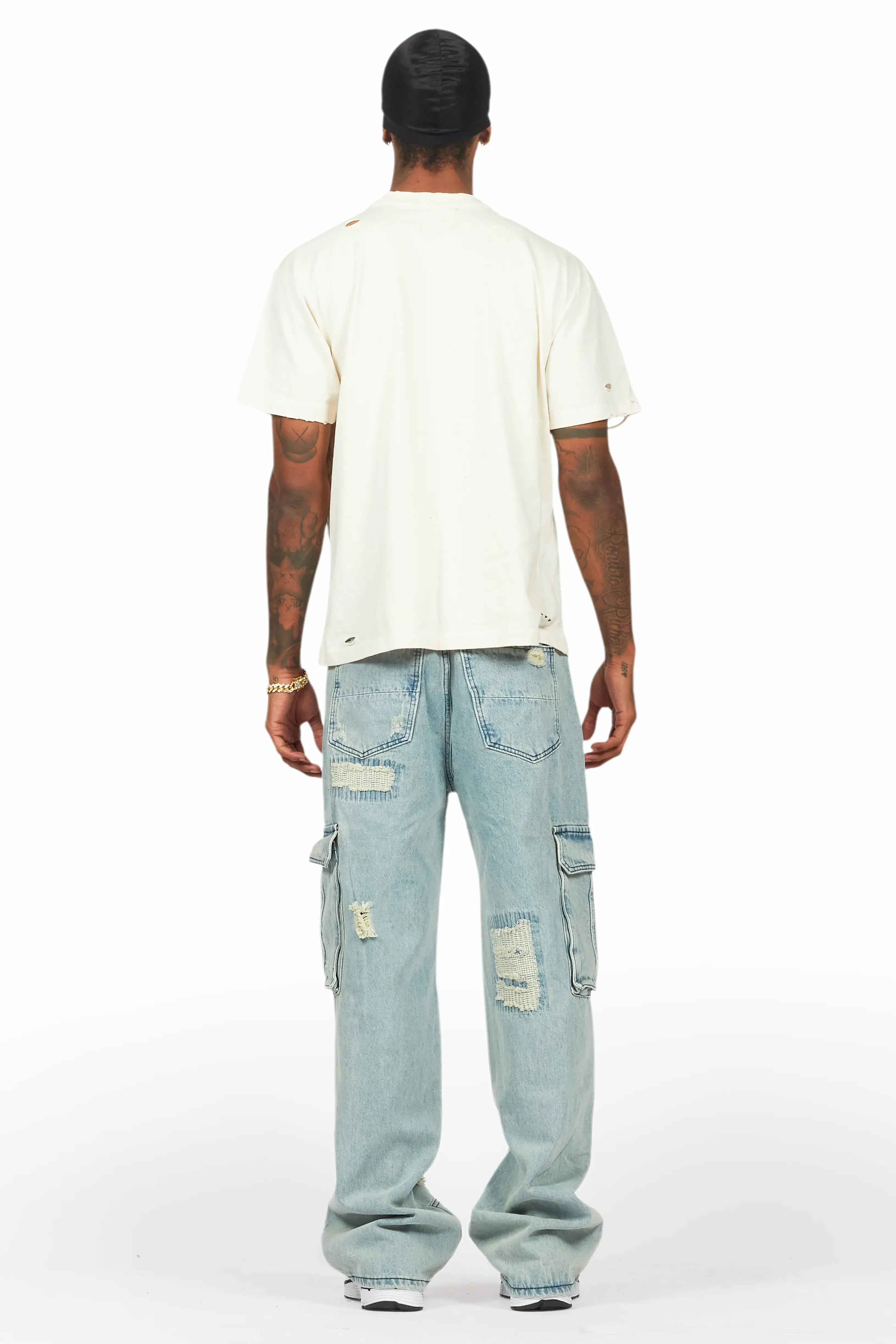 Namas Light Blue Painter Baggy Cargo Jean sold by Rockstar Original product image thumbnail 5