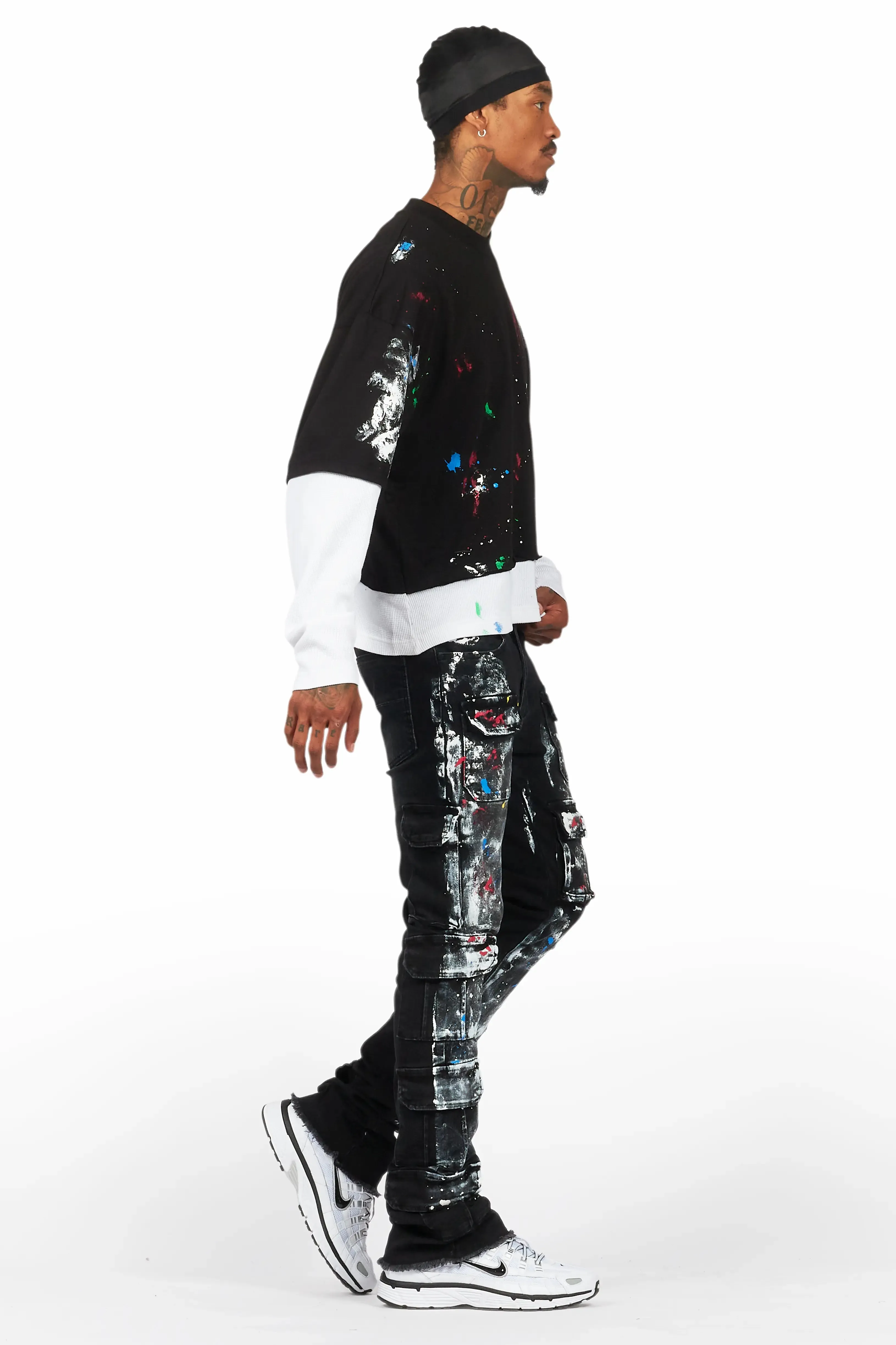 Farrow Black Painter Double Layer T-Shirt/Stacked Flare Jean Bundle sold by Rockstar Original product image thumbnail 3