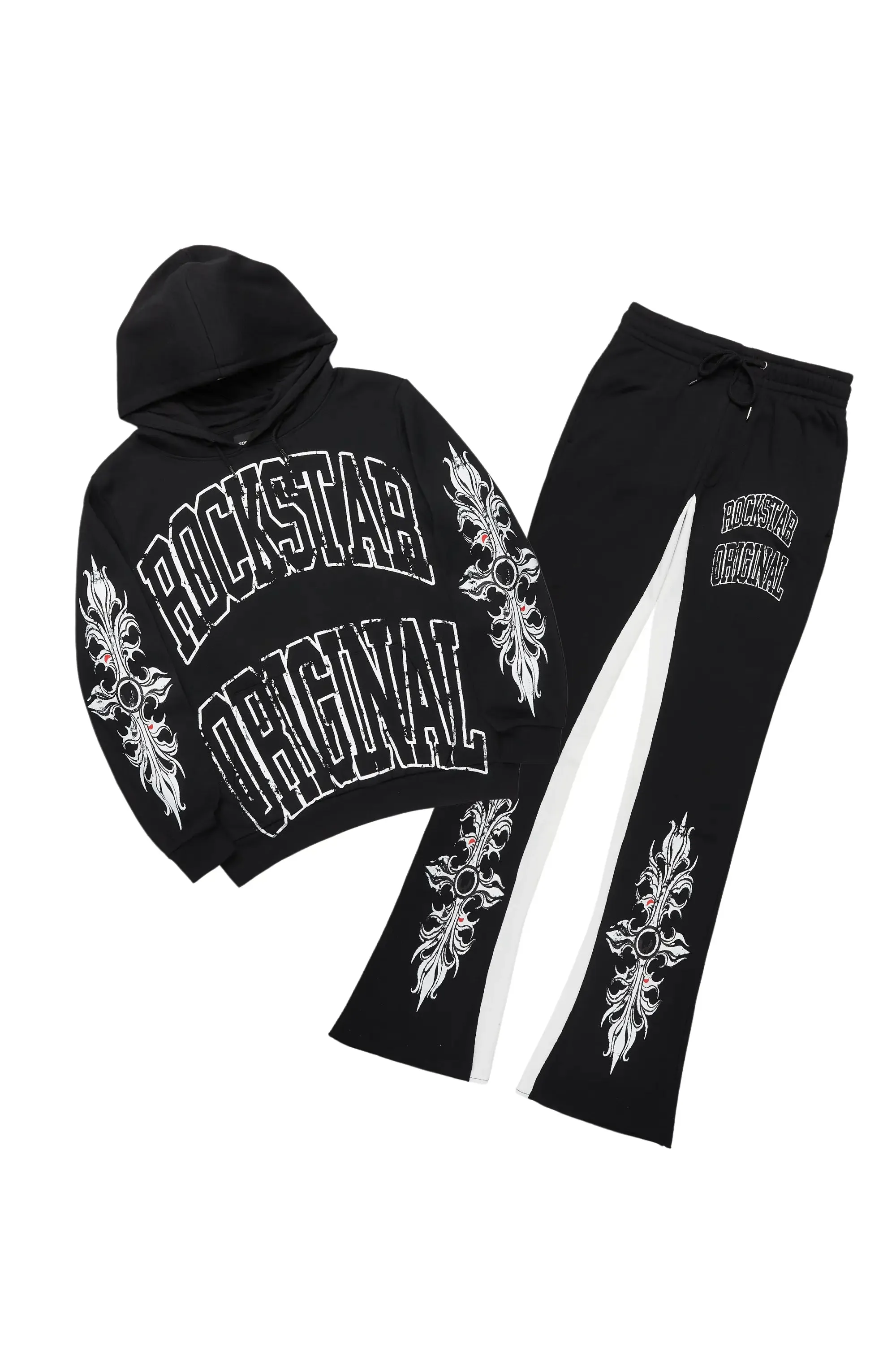 Akio Black Hoodie/Baggy Track Pant Set sold by Rockstar Original