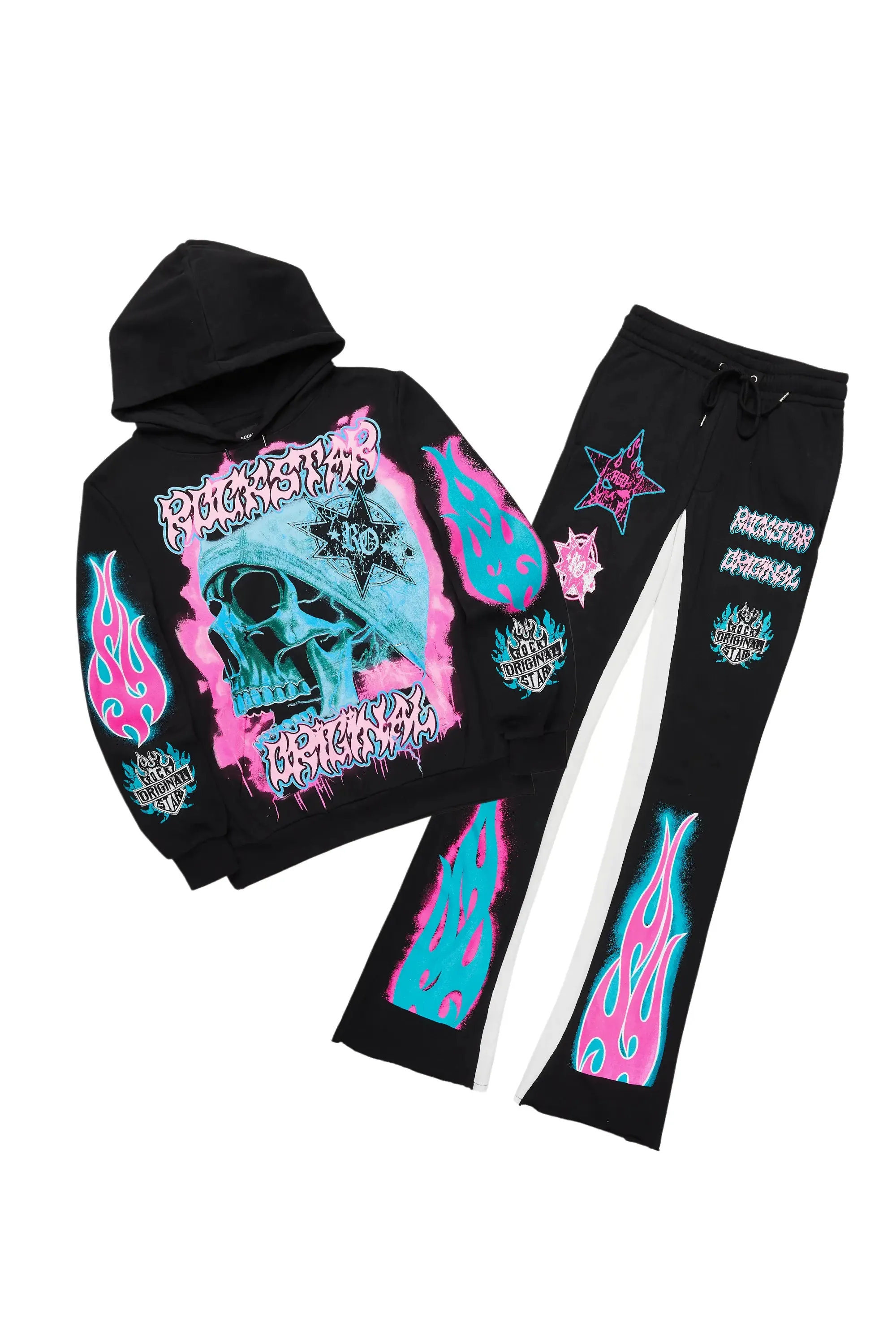 Adkin Black Hoodie/Baggy Track Pant Set sold by Rockstar Original