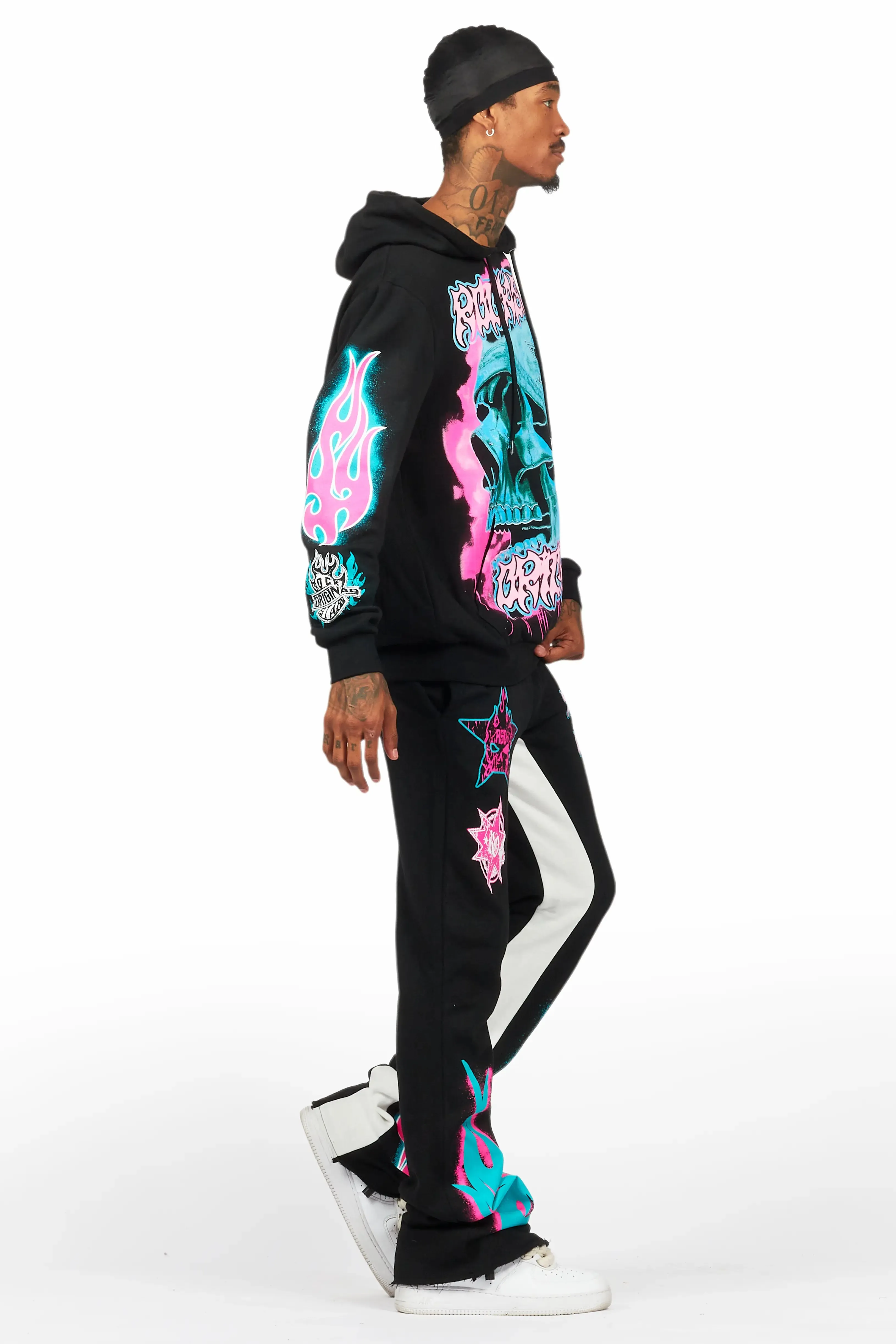 Adkin Black Hoodie/Baggy Track Pant Set sold by Rockstar Original product image thumbnail 3