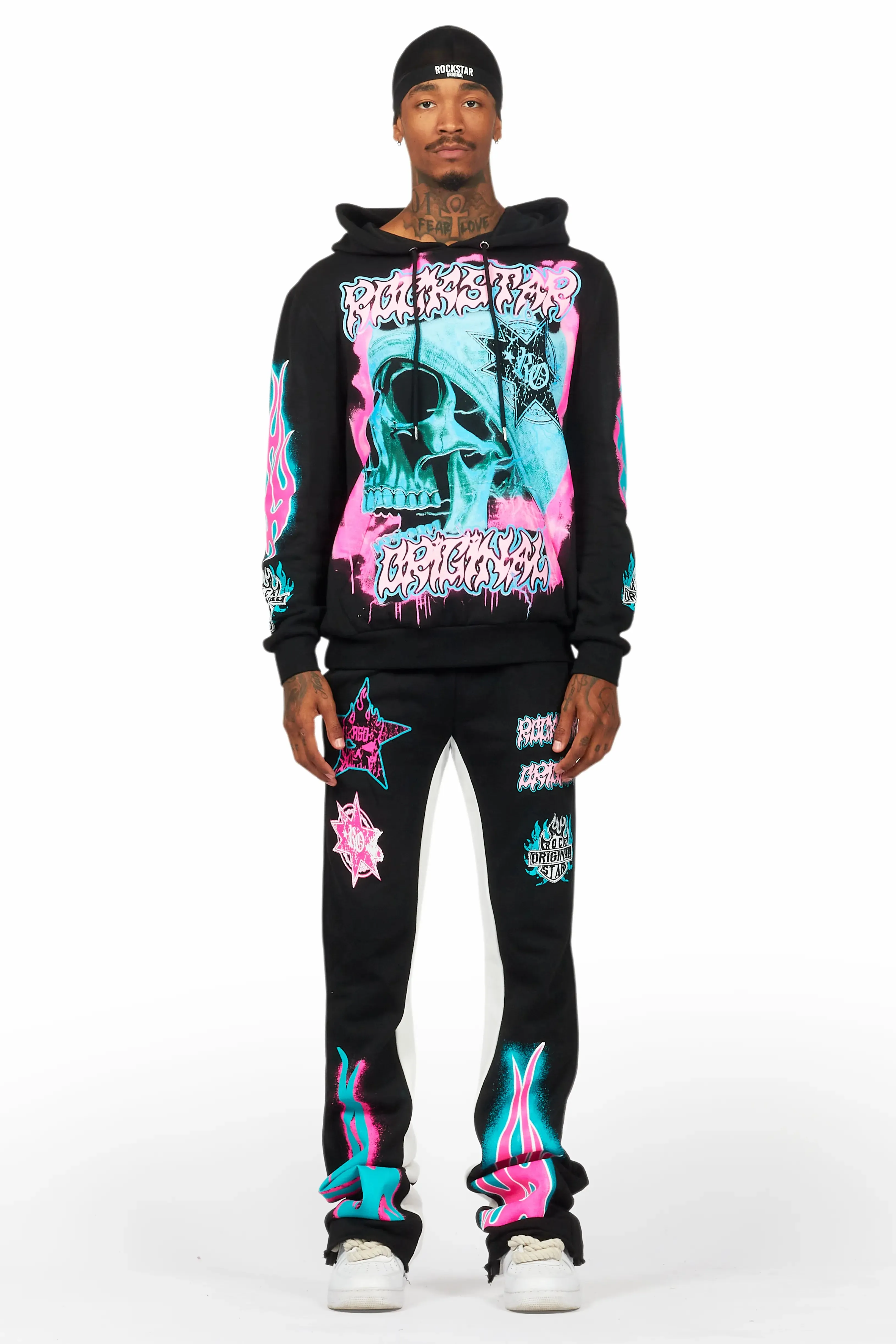 Adkin Black Hoodie/Baggy Track Pant Set sold by Rockstar Original product image thumbnail 2