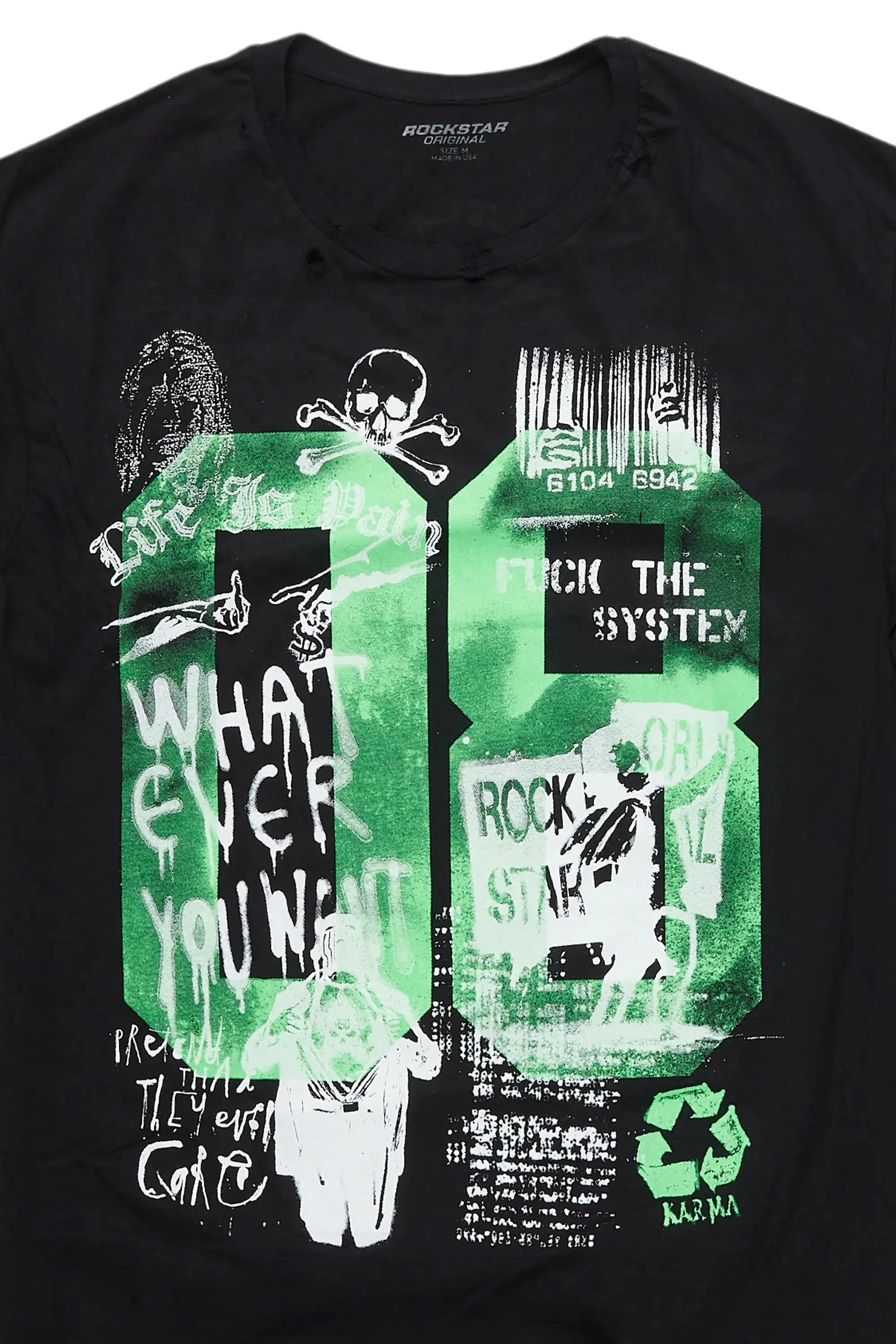 Kammile Black/Green Oversized T-Shirt sold by Rockstar Original product image thumbnail 2
