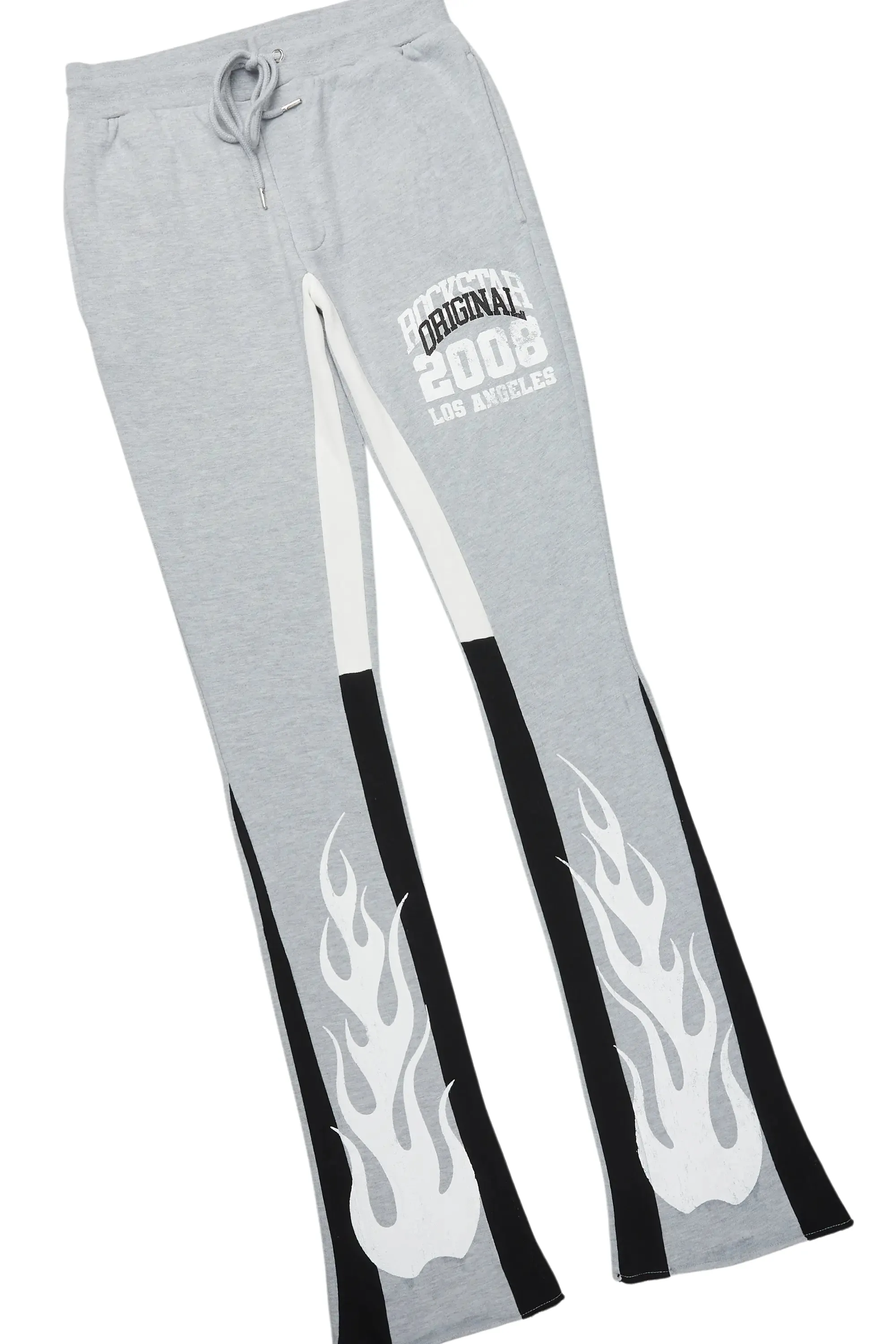 Edel Grey/White Hoodie/Stacked Flare Pant Set sold by Rockstar Original product image thumbnail 3