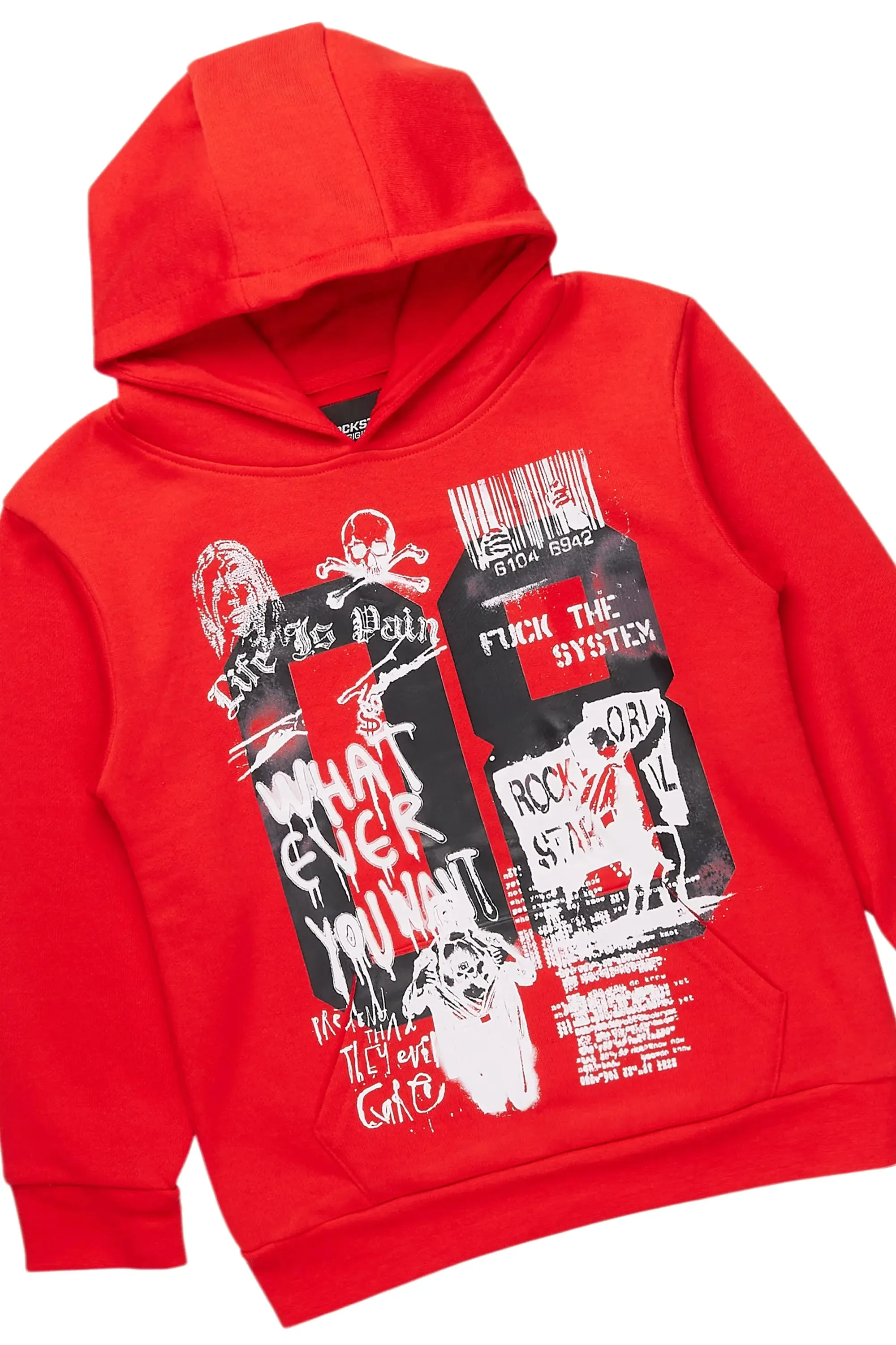 Boys Beau Red/Black Hoodie/Baggy Fit Jean Set sold by Rockstar Original product image thumbnail 2