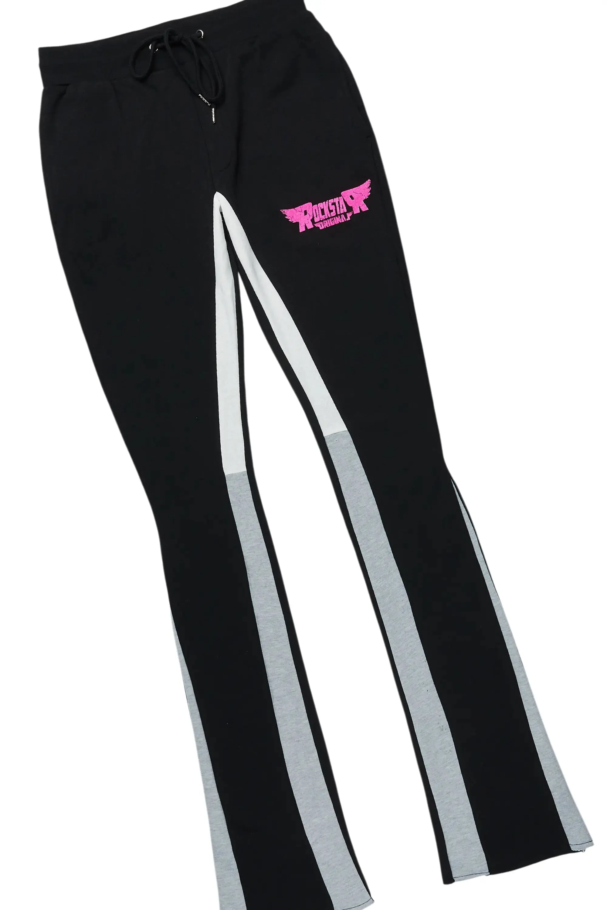 For Pinks Black Hoodie/Stack Flare Track Pant Set sold by Rockstar Original product image thumbnail 3