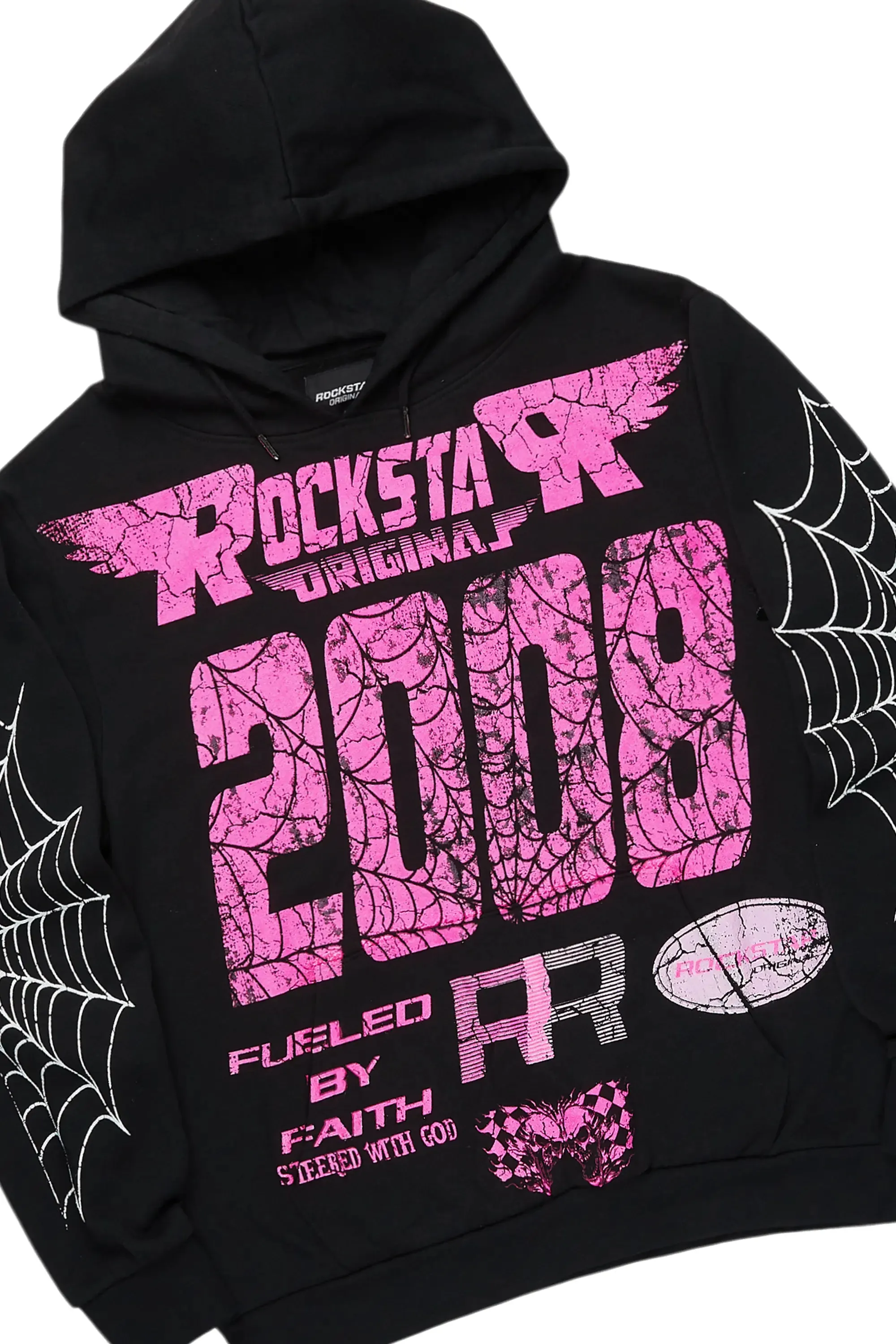 For Pinks Black Hoodie/Stack Flare Track Pant Set sold by Rockstar Original product image thumbnail 2