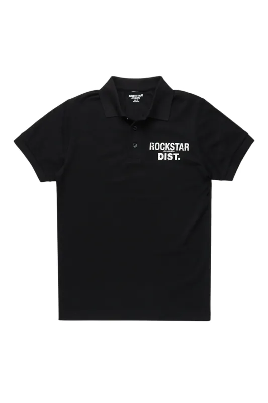 Boys Art Dist Black Polo sold by Rockstar Original