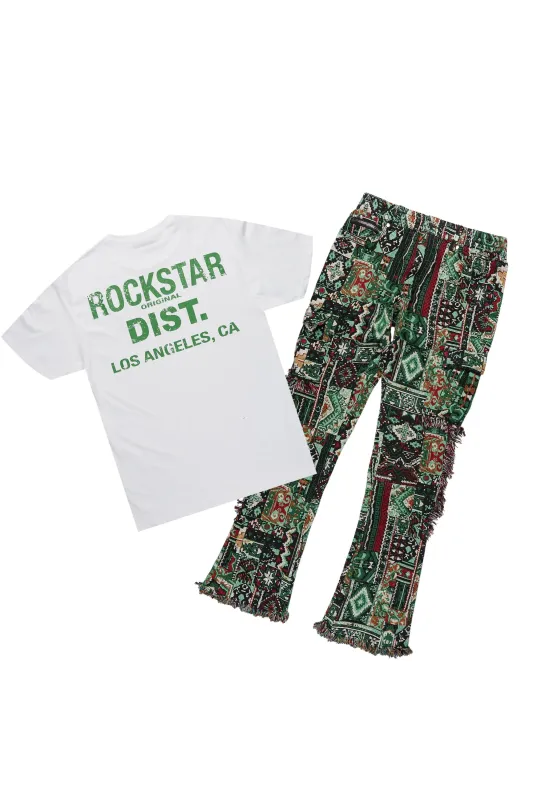 Lake White/Green T-Shirt/Tapestry Jean Bundle sold by Rockstar Original