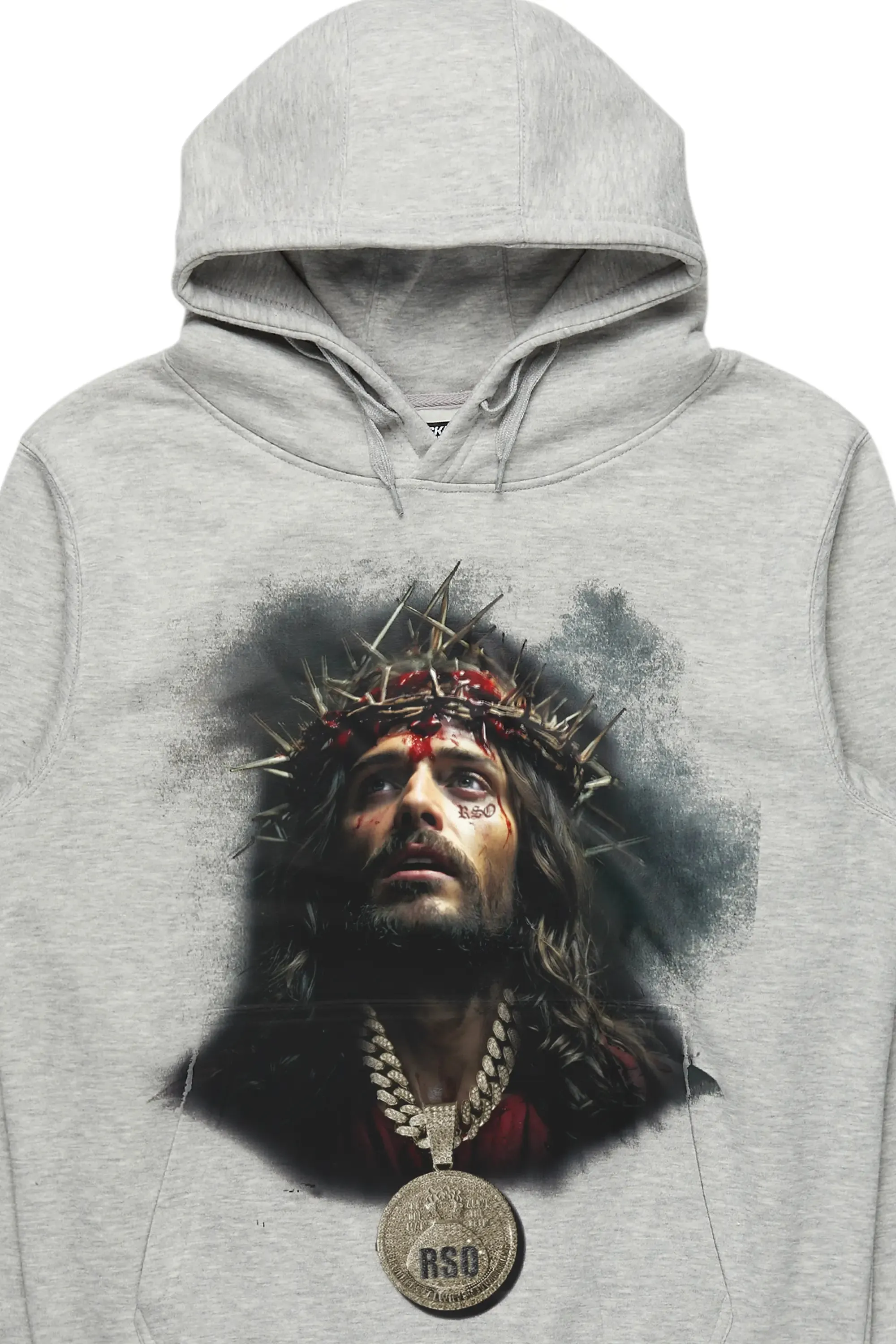 Amina Heather Grey Distressed Graphic Hoodie sold by Rockstar Original product image thumbnail 2