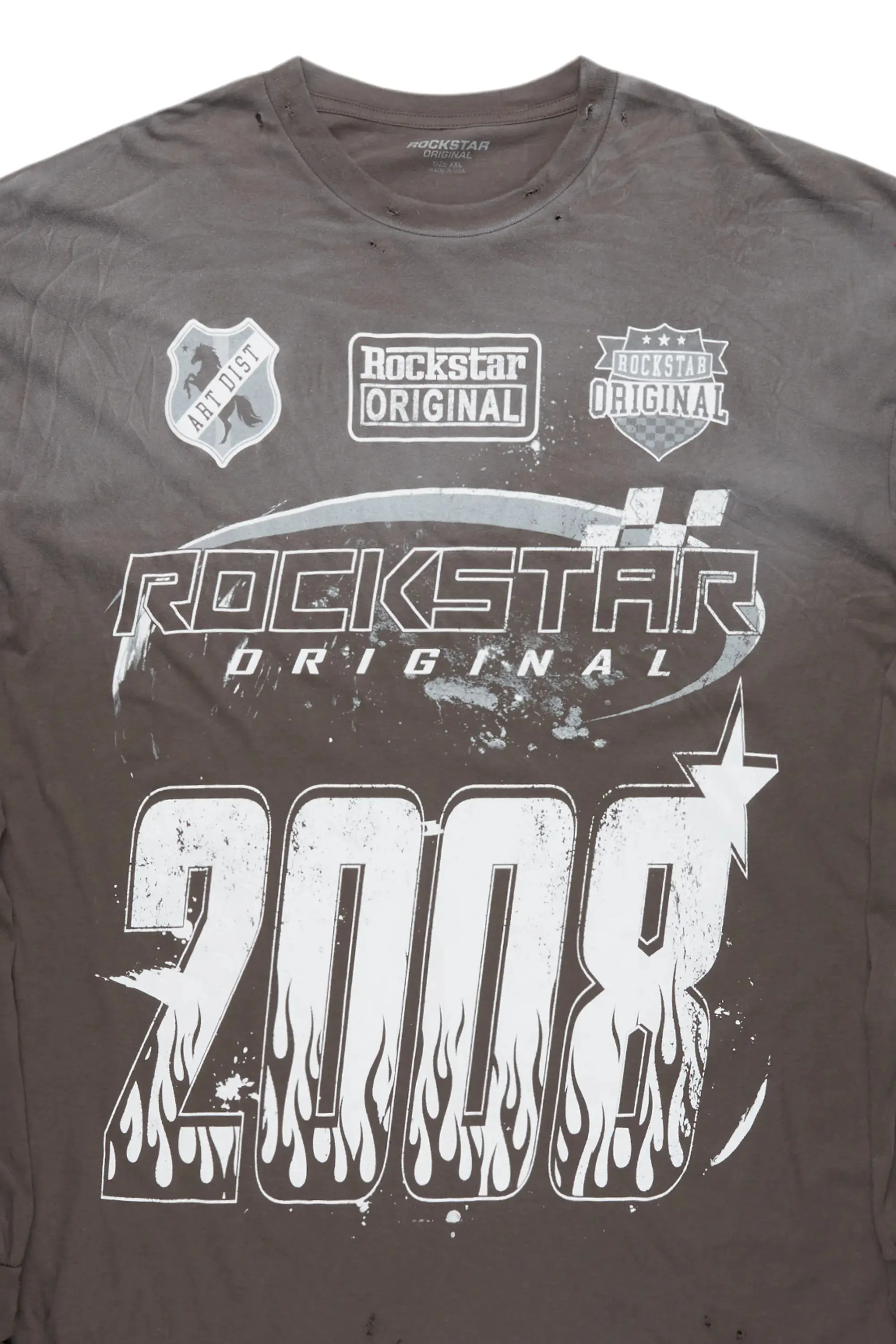 Amos Charcoal Long Sleeve Graphic T-Shirt sold by Rockstar Original product image thumbnail 2