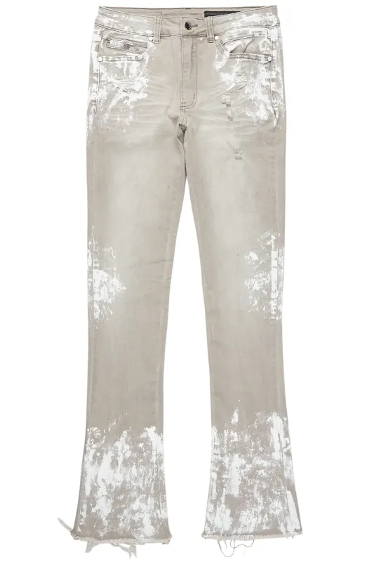 Kodak Grey/White Painter Stacked Flare Jean sold by Rockstar Original
