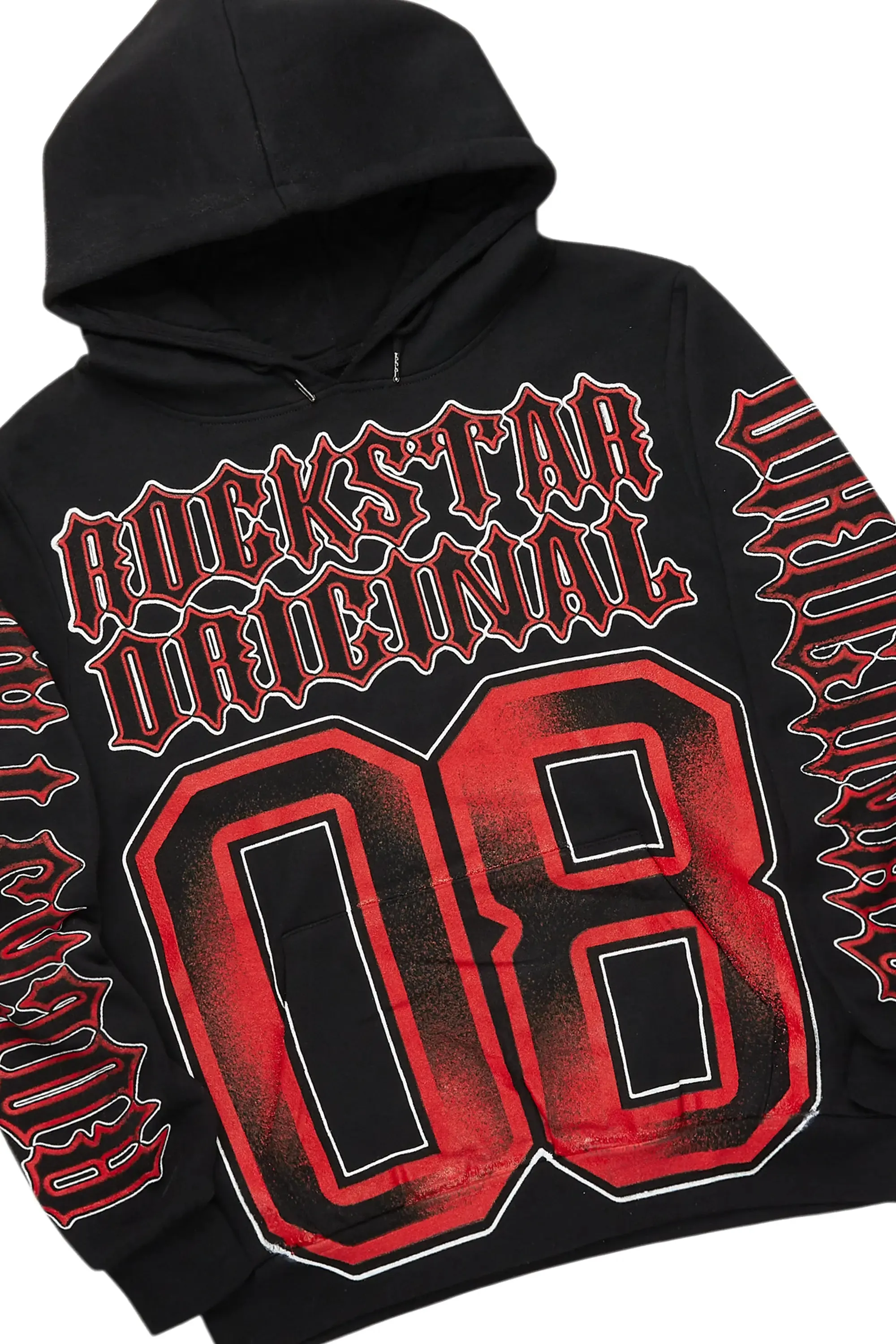 Alim Black/Red Hoodie/Baggy Track Pant Set sold by Rockstar Original product image thumbnail 2