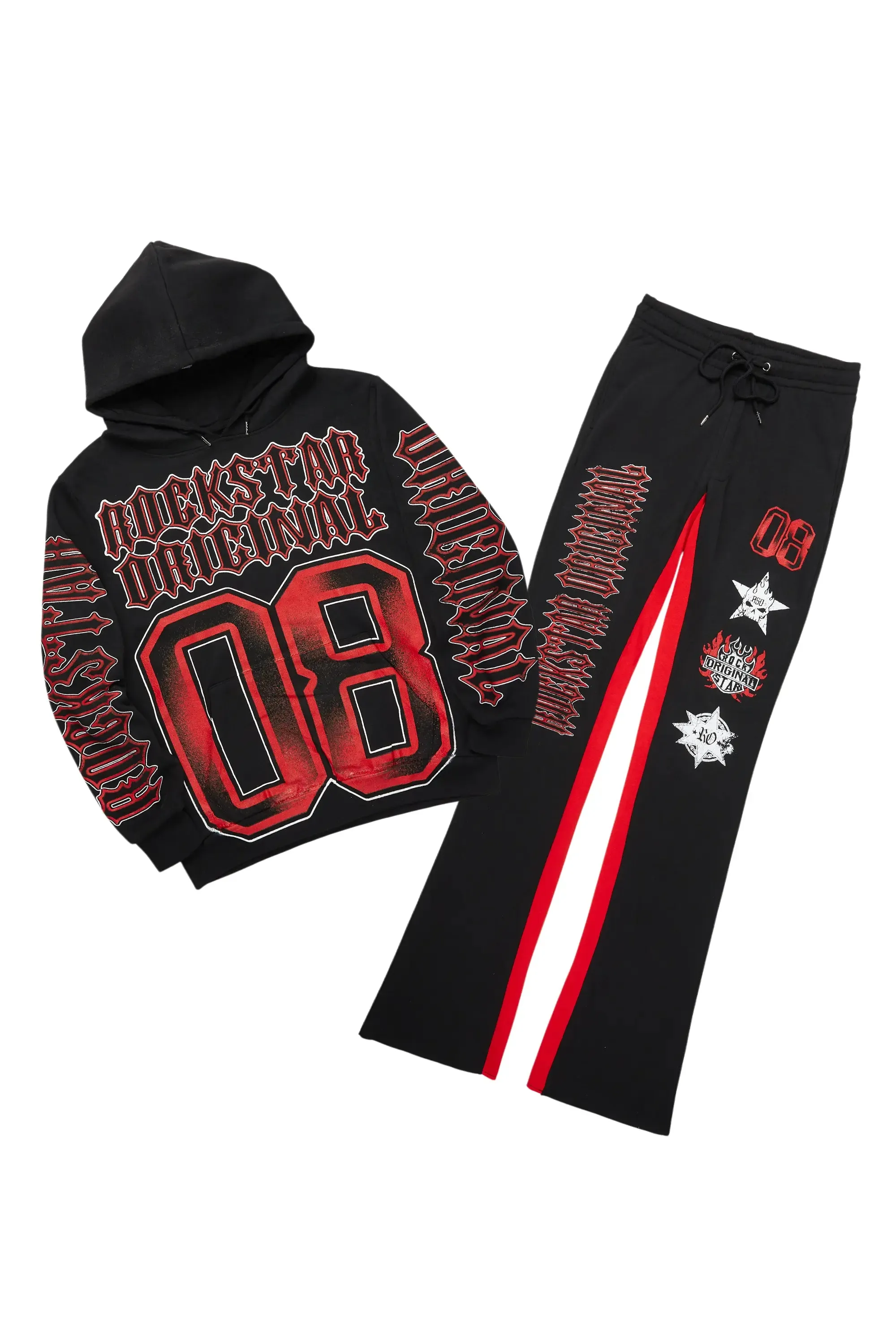 Alim Black/Red Hoodie/Baggy Track Pant Set sold by Rockstar Original