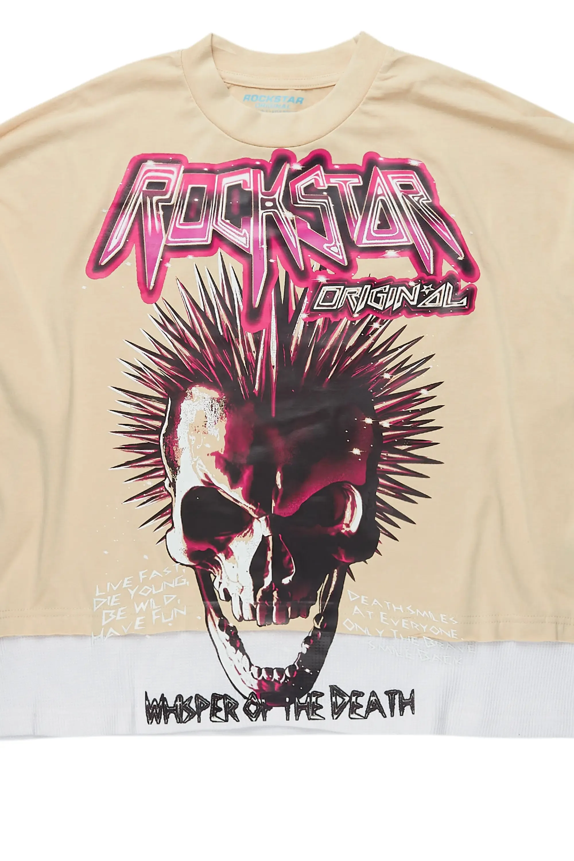 Tresura Beige/White Double Layer T-Shirt sold by Rockstar Original product image thumbnail 2