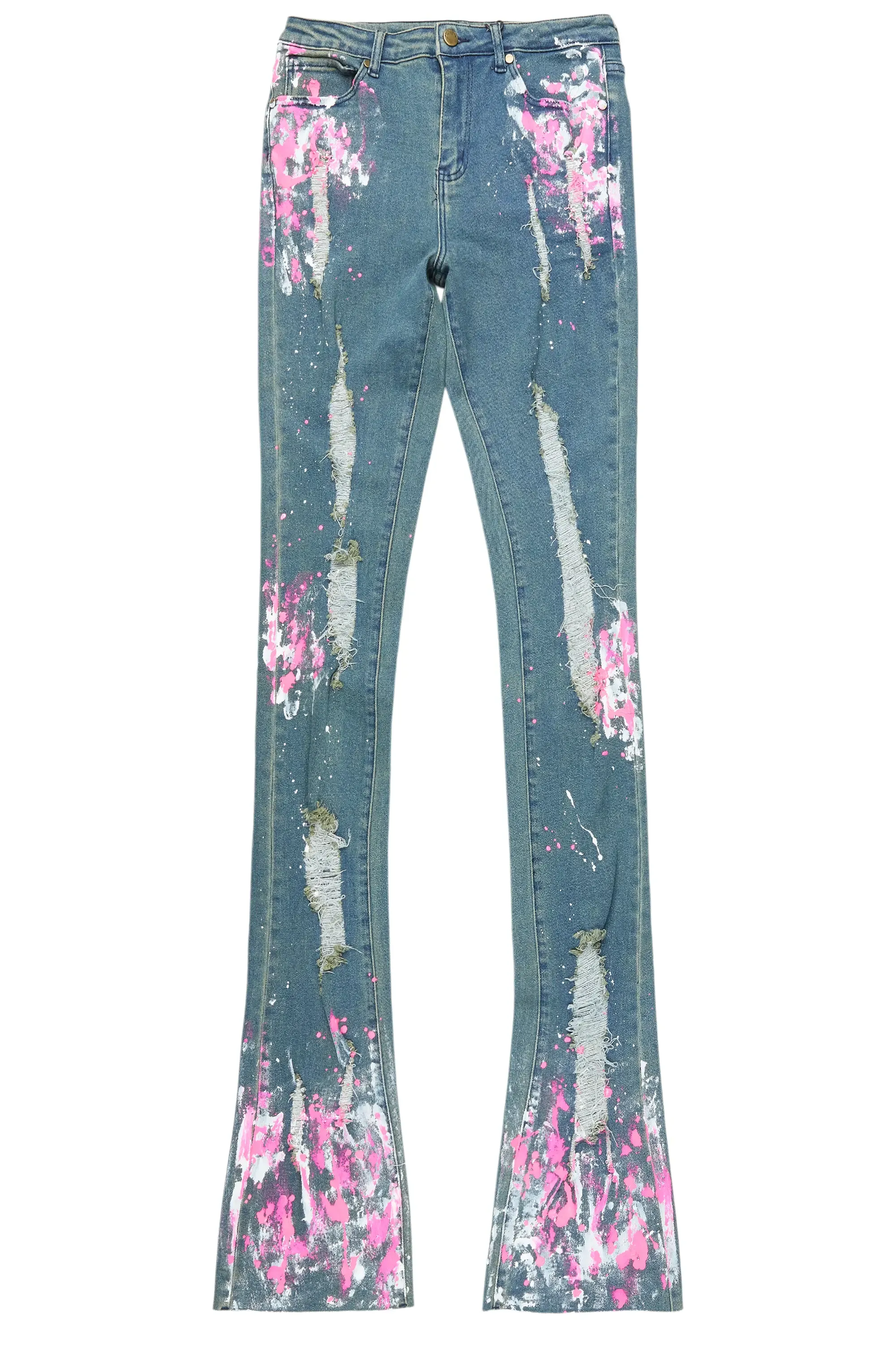Terrika Tinted Dark Wash Painted Super Stacked Jean sold by Rockstar Original product image thumbnail 3