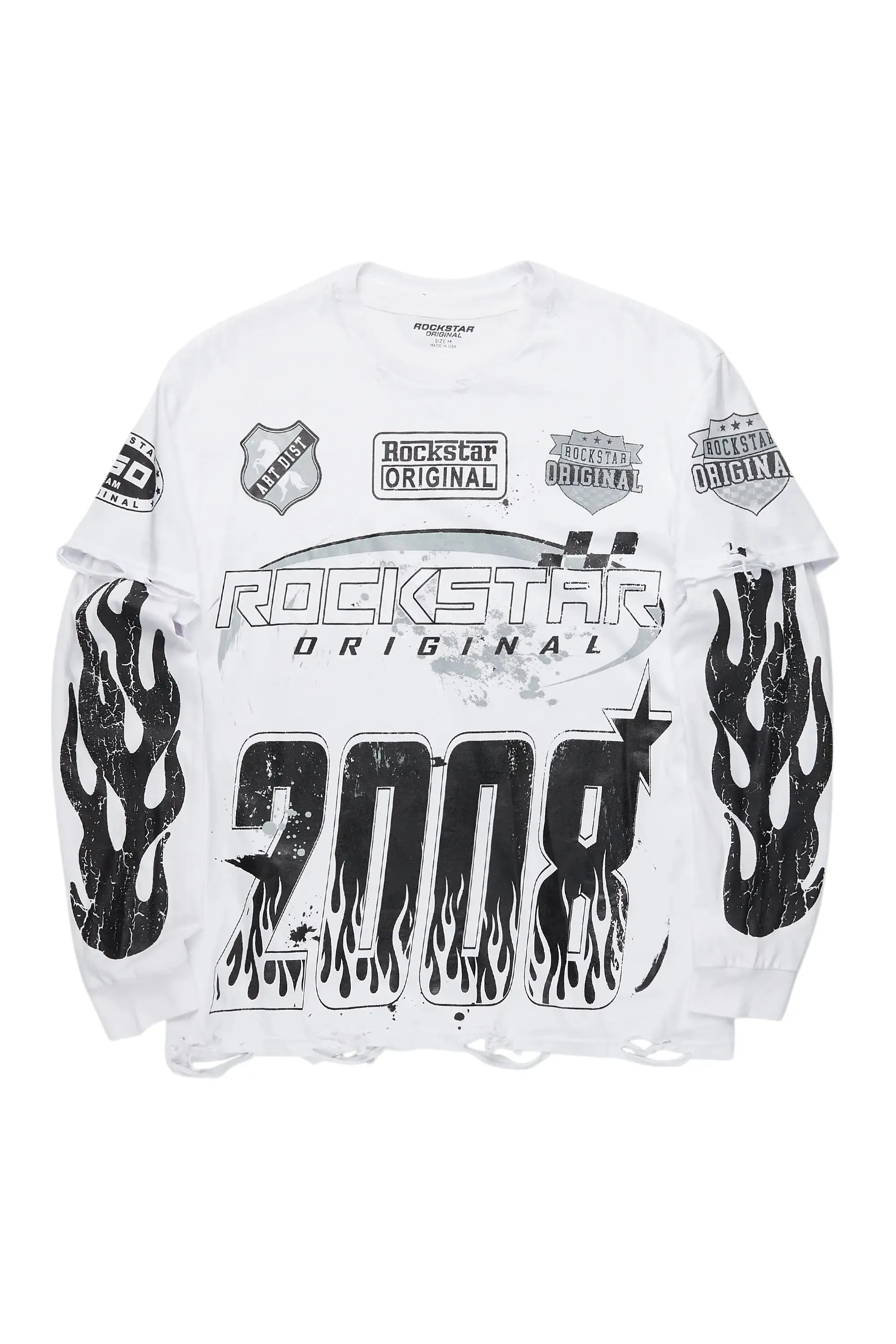 Esha White Double Layer Graphic T-Shirt sold by Rockstar Original