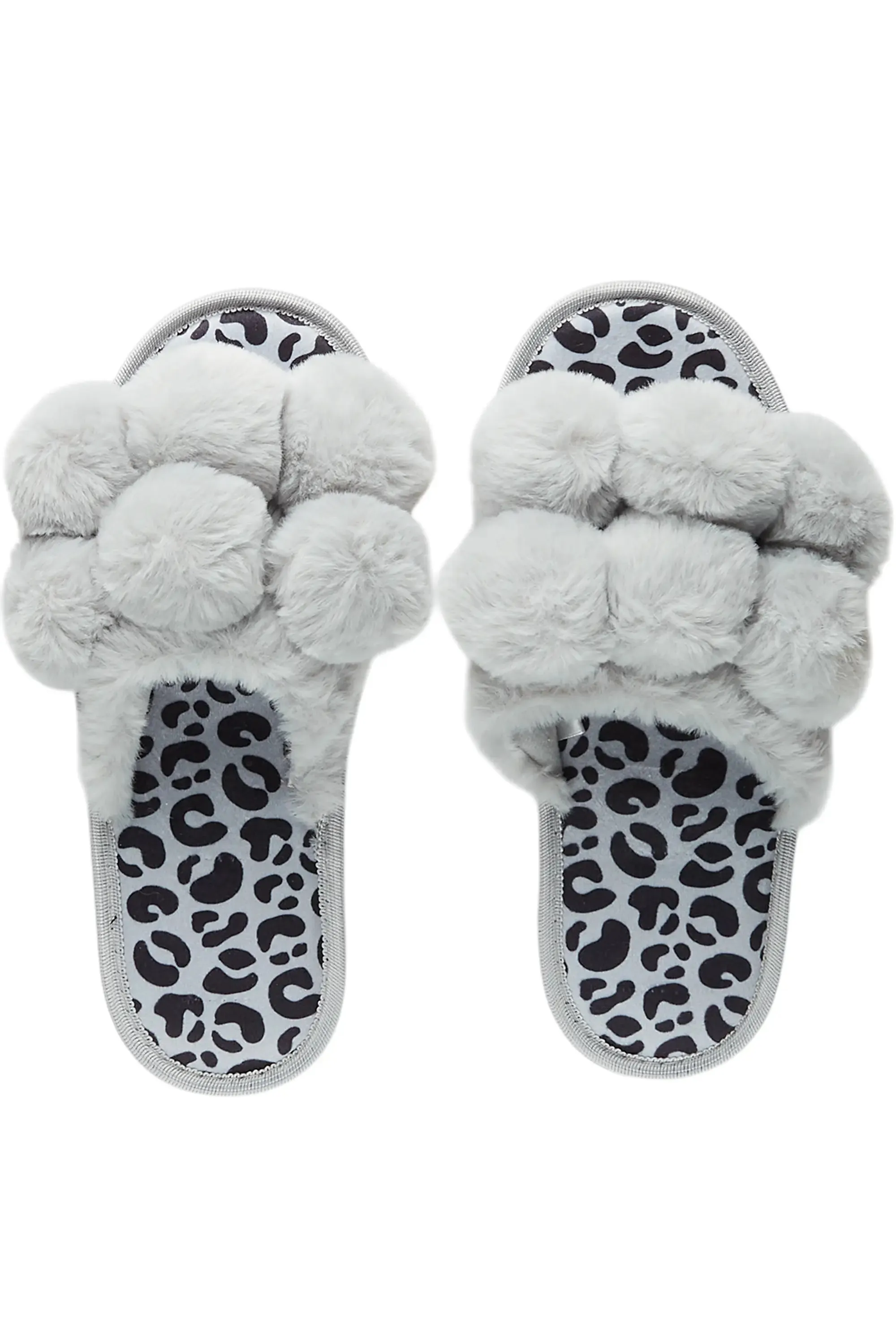 Kourtnay Grey Fur Slippers sold by Rockstar Original